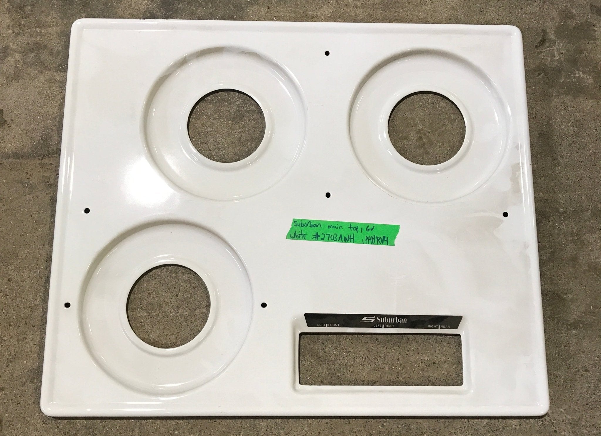 Used Main Top Suburban - Cooktop Cover (White) 2703AWH - Young Farts RV Parts