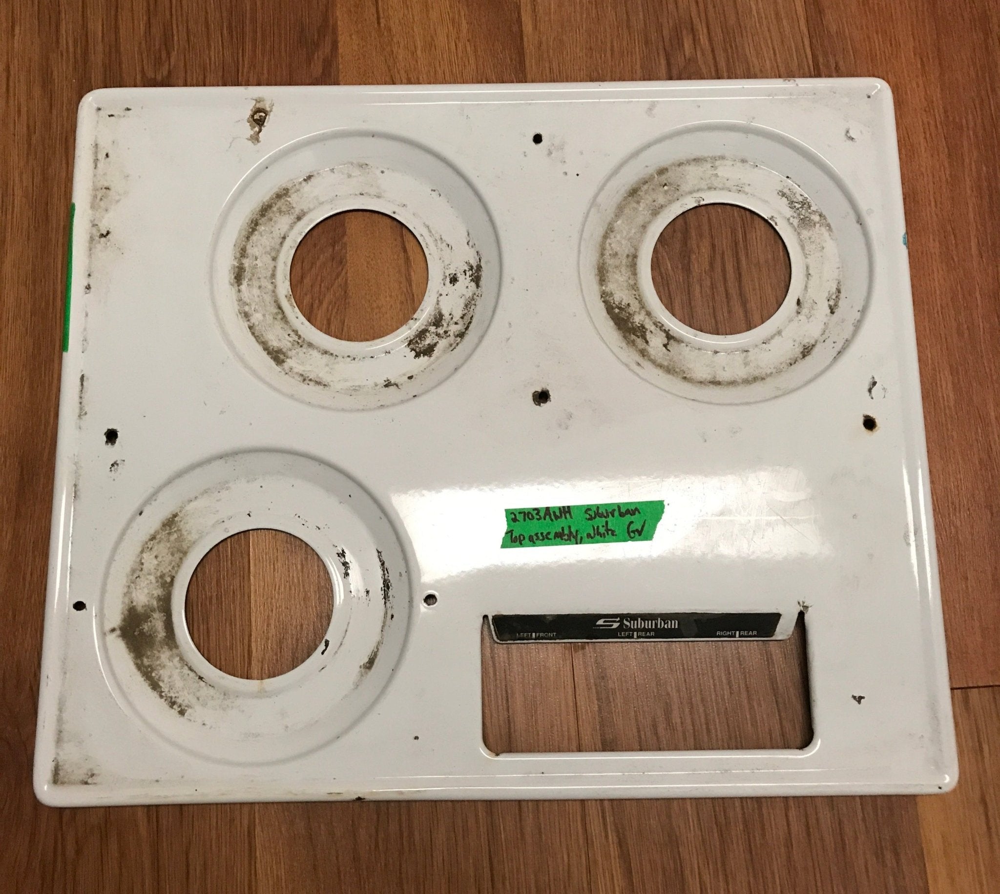 Used Main Top Suburban - Cooktop Cover (White) 2703AWH - Young Farts RV Parts