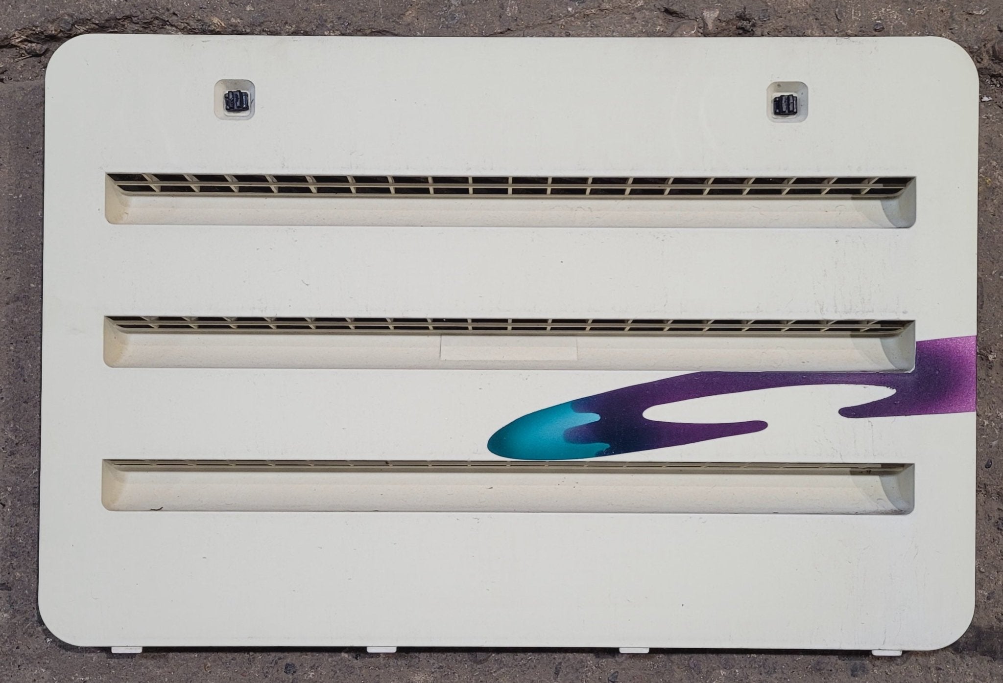 Used Norcold 617778 - White Air Intake Side Refrigerator Vent - NO FRAME - Young Farts RV Parts