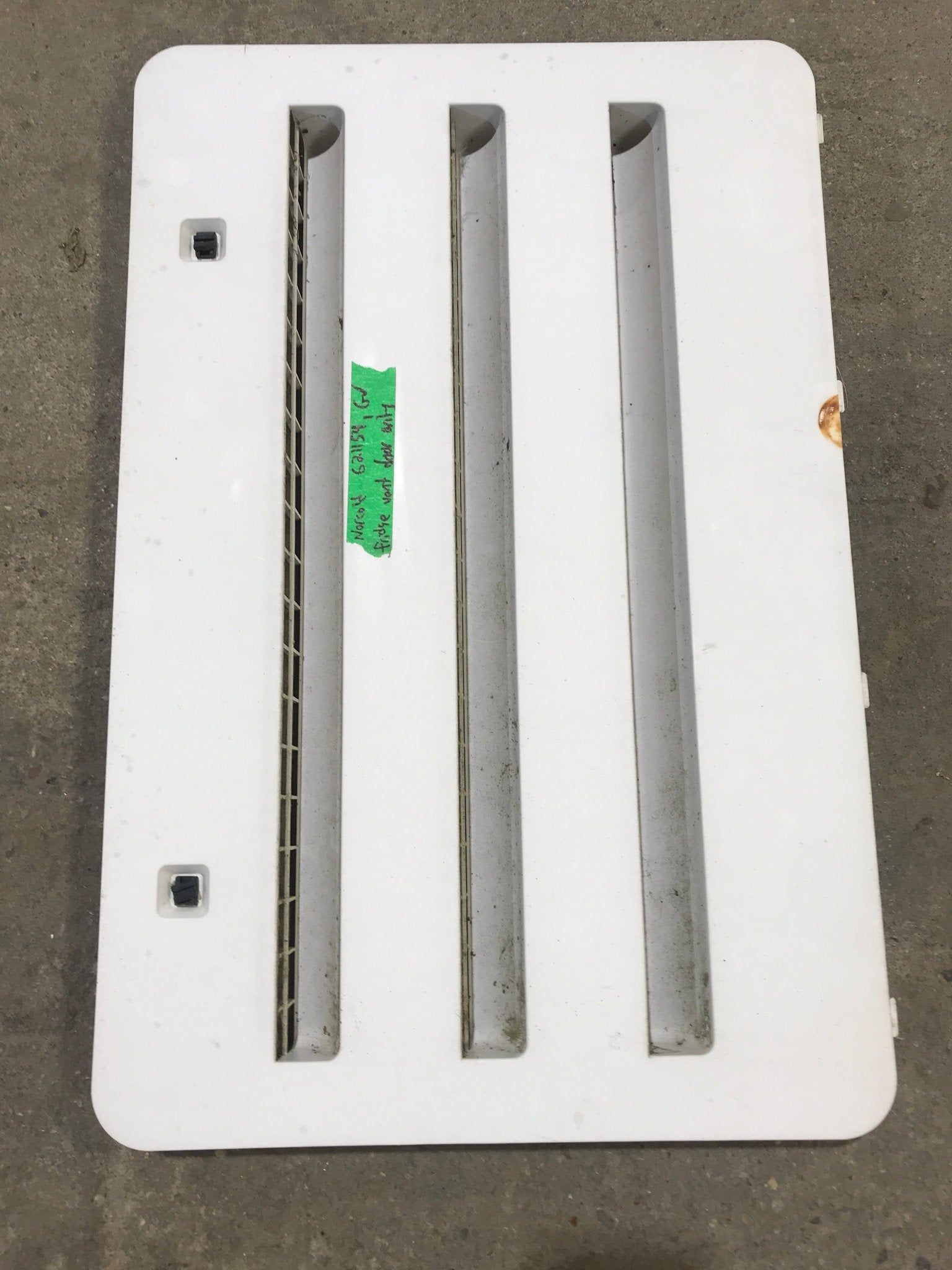 Used Norcold 621154 - Off White Air Intake Side Refrigerator Vent - NO FRAME - Young Farts RV Parts