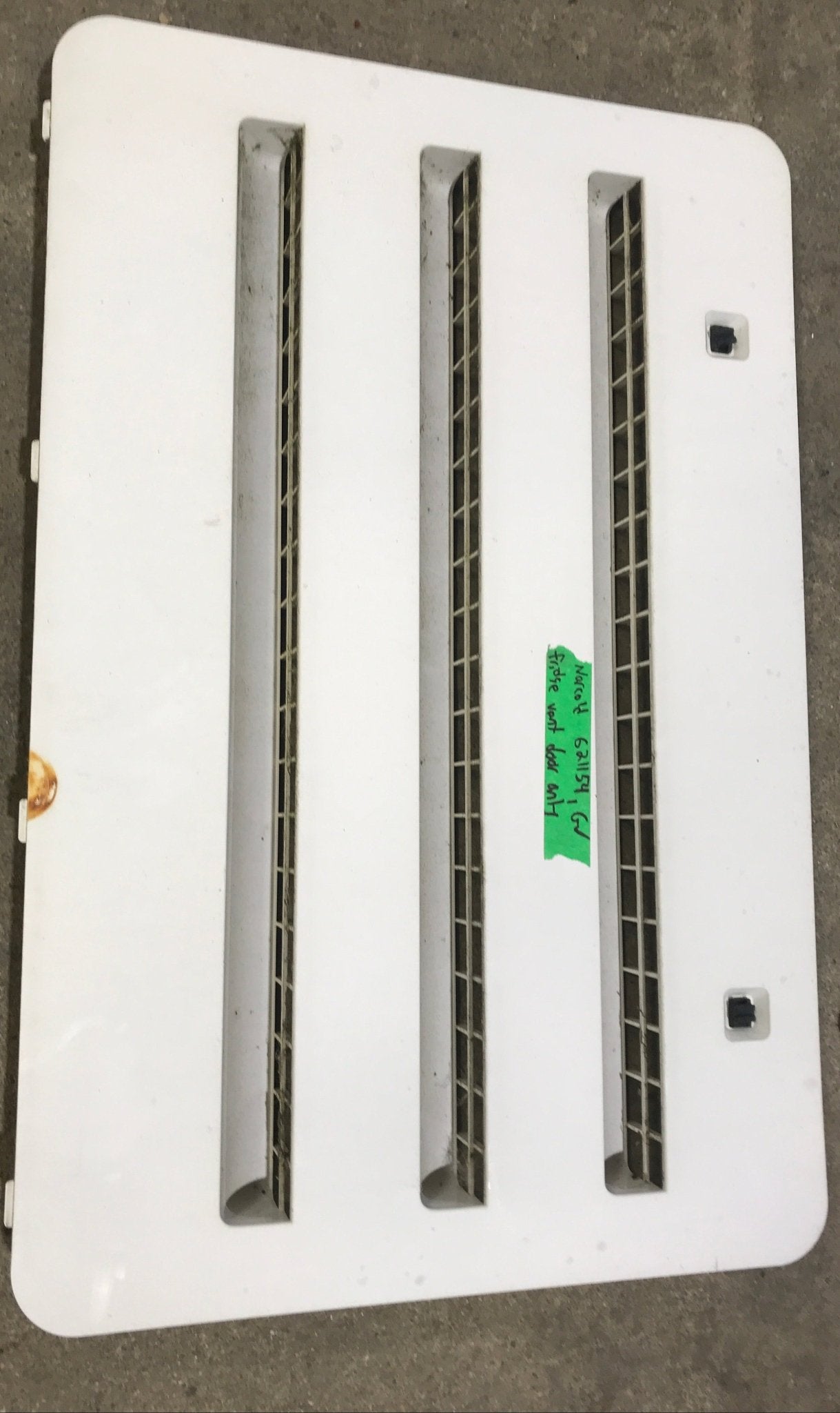 Used Norcold 621154 - Off White Air Intake Side Refrigerator Vent - NO FRAME - Young Farts RV Parts
