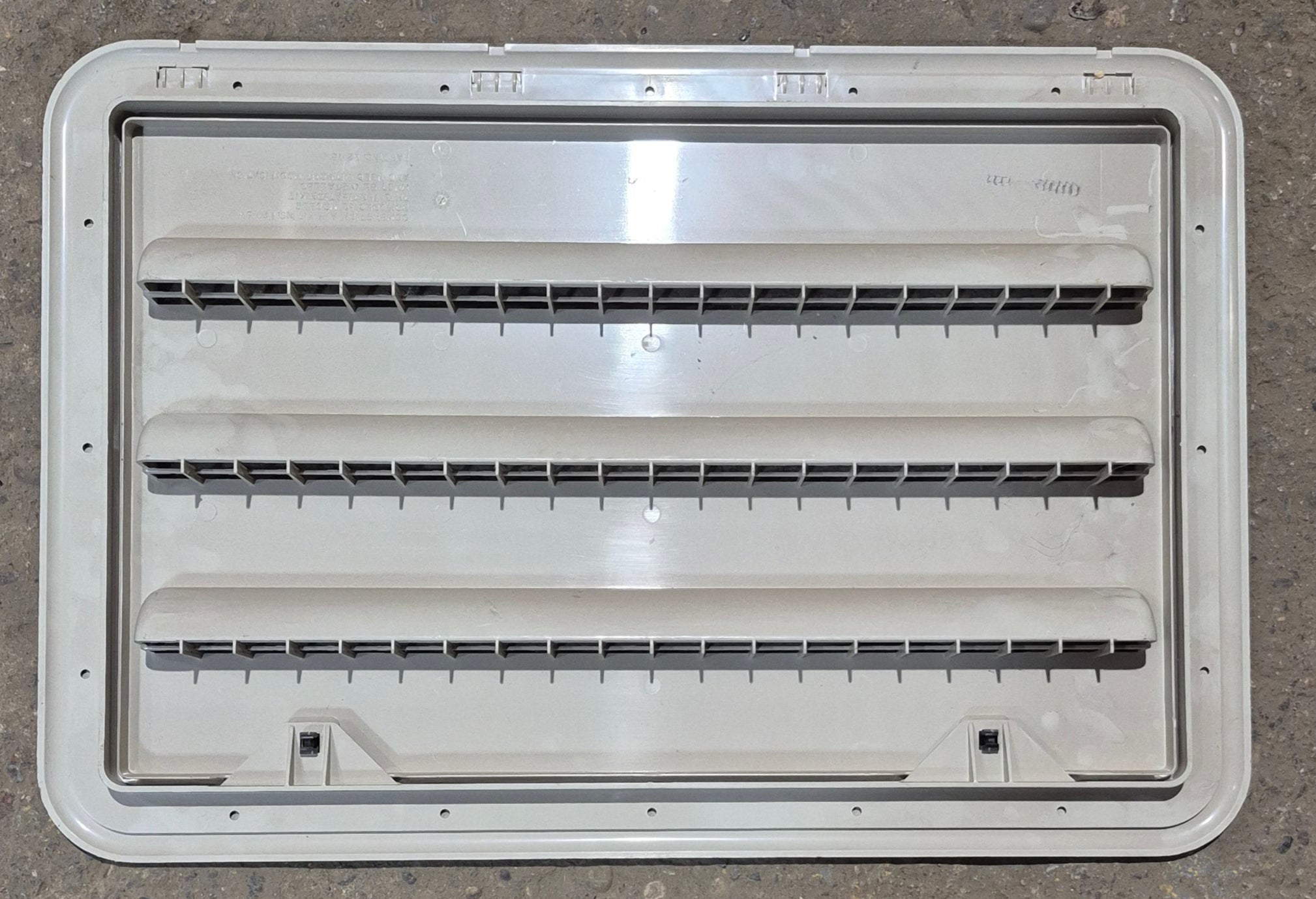 Used Norcold 621156 - Champagne Air Intake Side Refrigerator Vent - HAS FRAME - Young Farts RV Parts