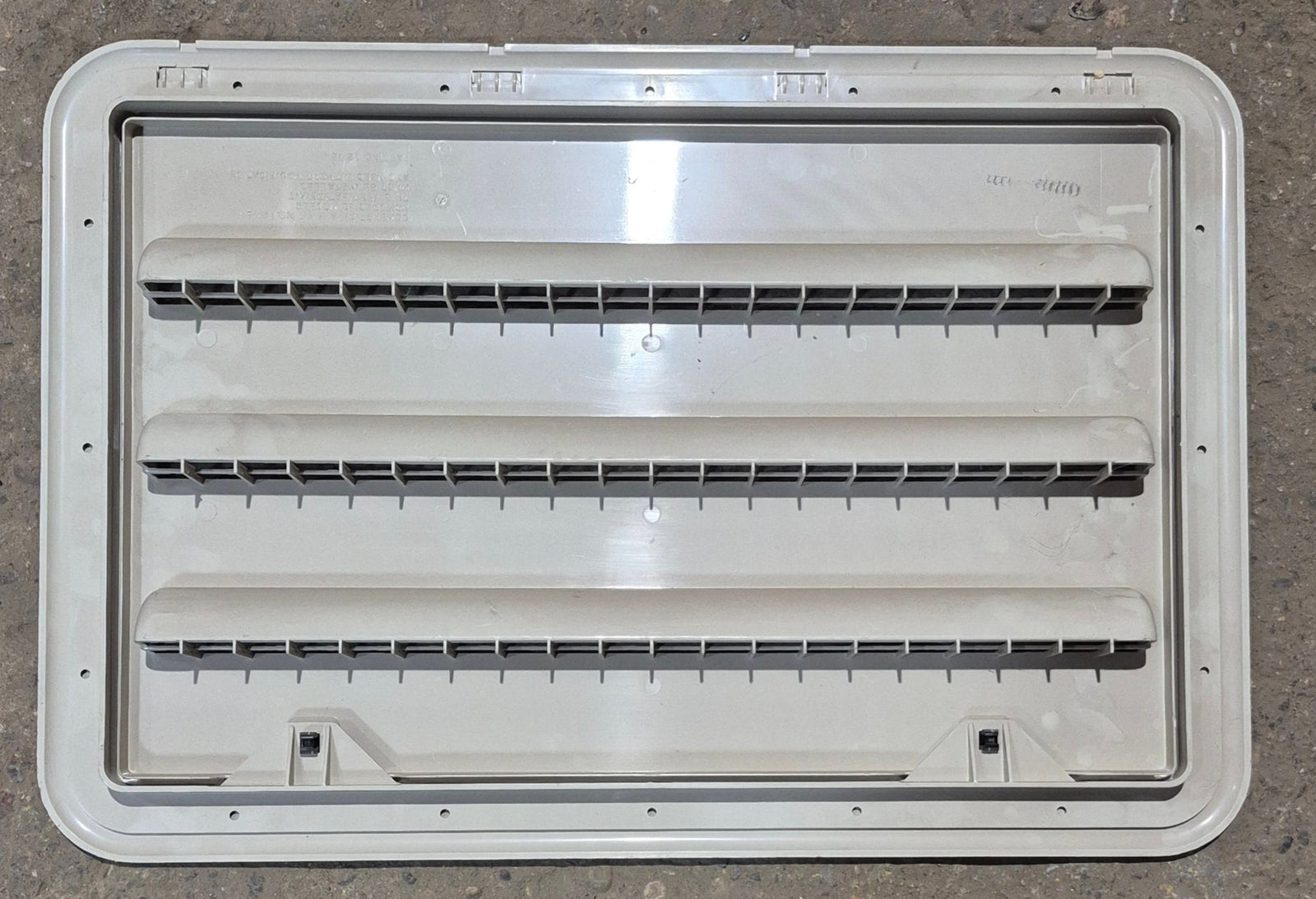 Used Norcold 621156 - Champagne Air Intake Side Refrigerator Vent - HAS FRAME - Young Farts RV Parts