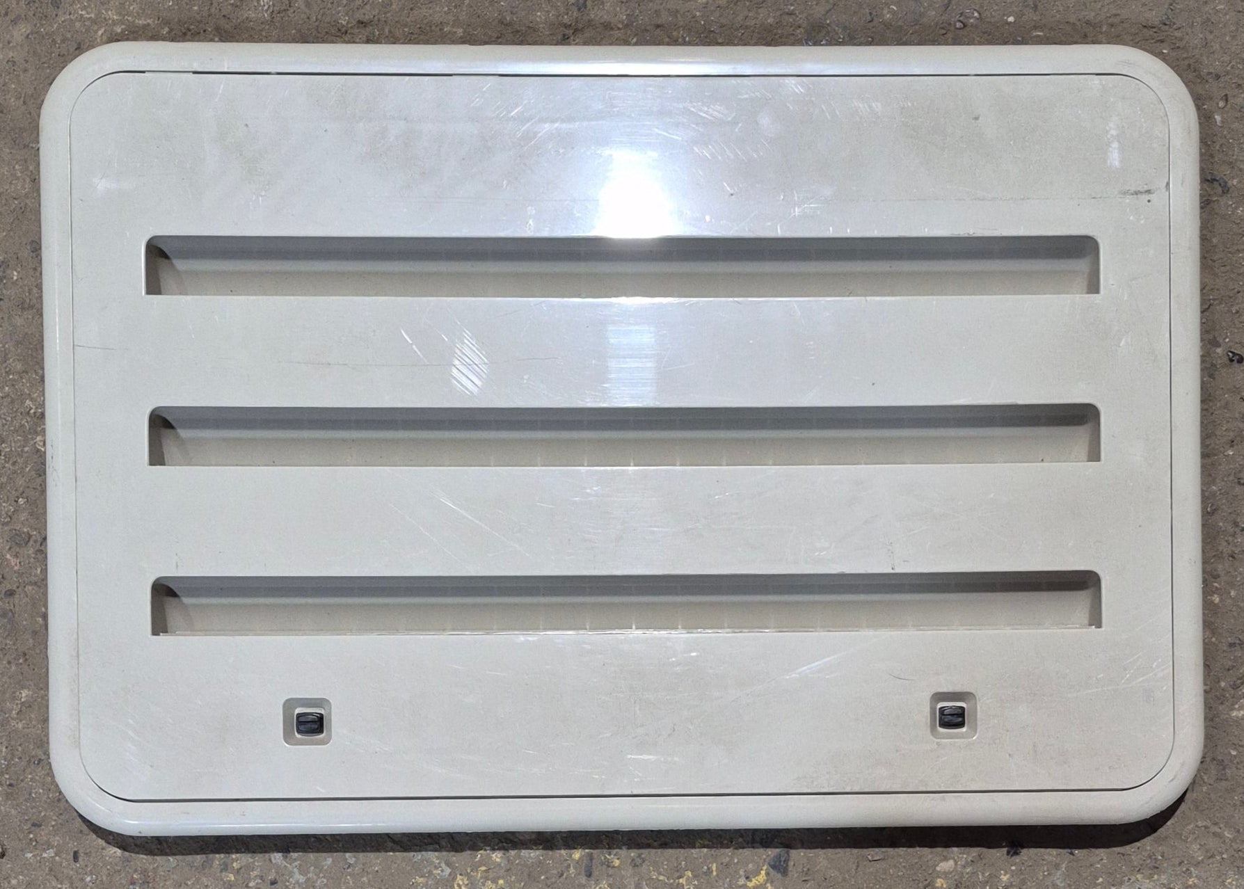 Used Norcold 621156 - Champagne Air Intake Side Refrigerator Vent - HAS FRAME - Young Farts RV Parts