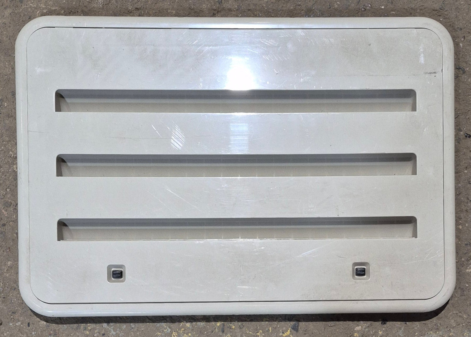 Used Norcold 621156 - Champagne Air Intake Side Refrigerator Vent - HAS FRAME - Young Farts RV Parts