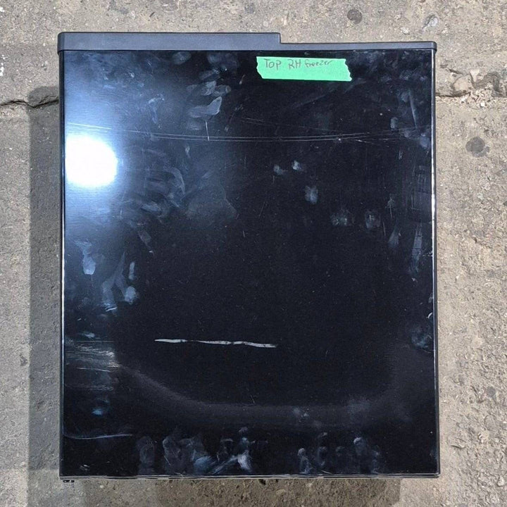 Used Norcold Refrigerator Upper (Freezer) Right Side Door, Black , 19 1/4" X 16 3/8" - 634073 - Young Farts RV Parts