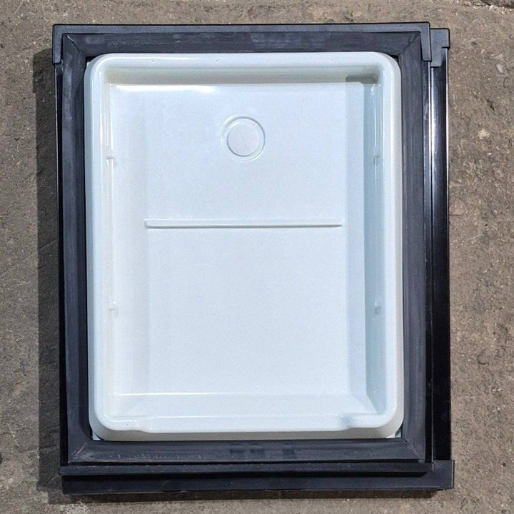 Used Norcold Refrigerator Upper (Freezer) Right Side Door, Black , 19 1/4" X 16 3/8" - 634073 - Young Farts RV Parts