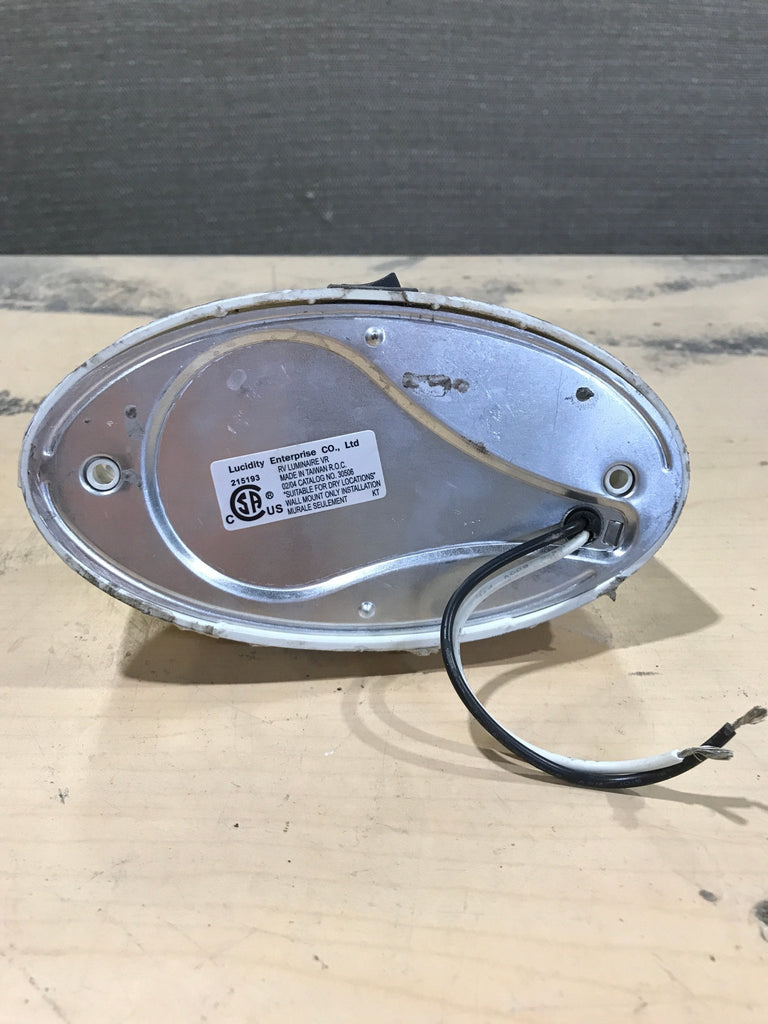 Used Oval Porch Light - 6" X 3 1/2" - with On/Off switch - Young Farts RV Parts