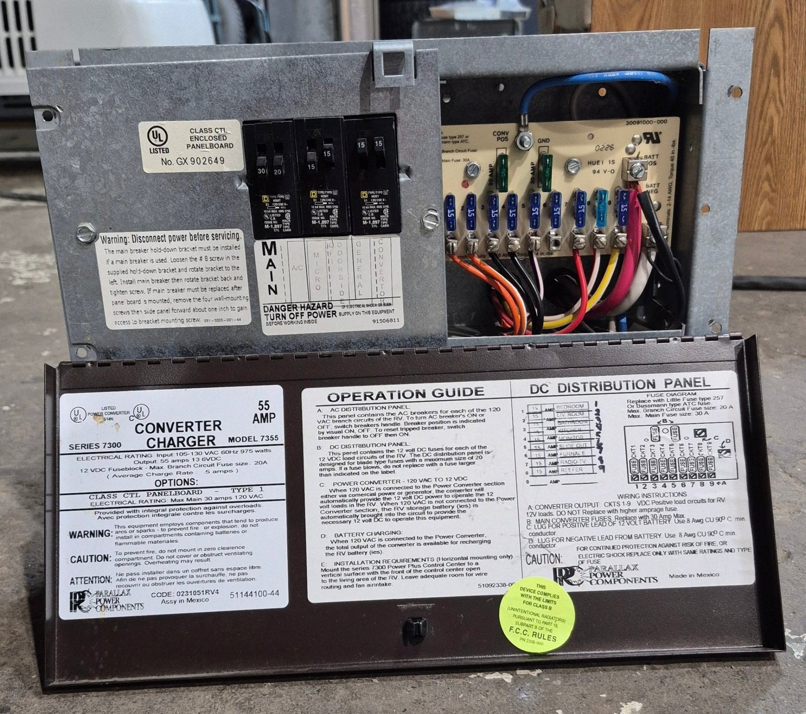 Used Parallax 55 AMP Converter - Series 7300 , Model 7355 - Young Farts RV Parts