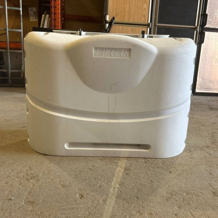 Used Propane Tank Cover - (Fits 30 LB Steel Double Tank) - Young Farts RV Parts
