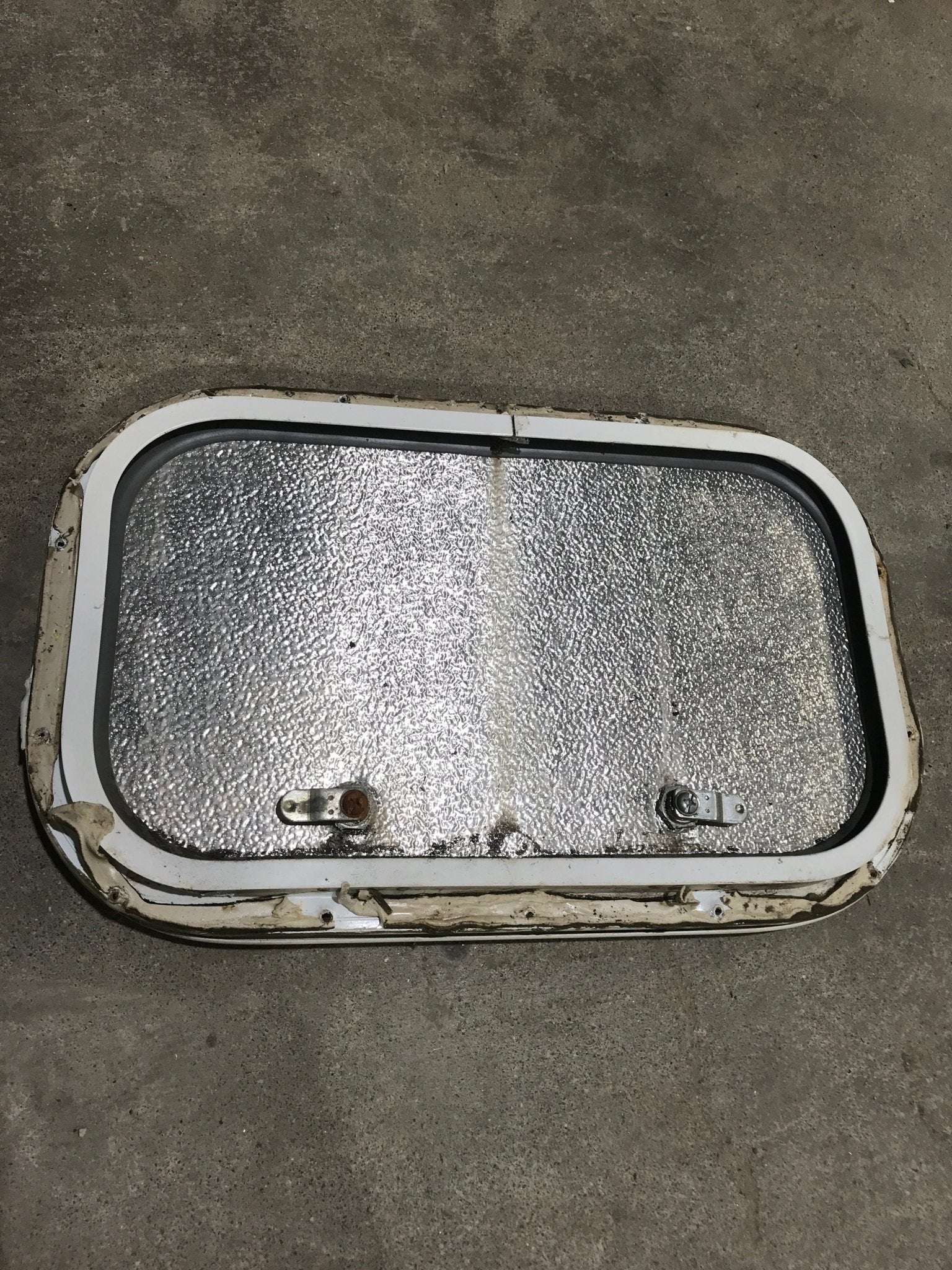 Used Radius Cargo Door 17 1/2" W x 10 1/2" H x 1/2" D - Young Farts RV Parts