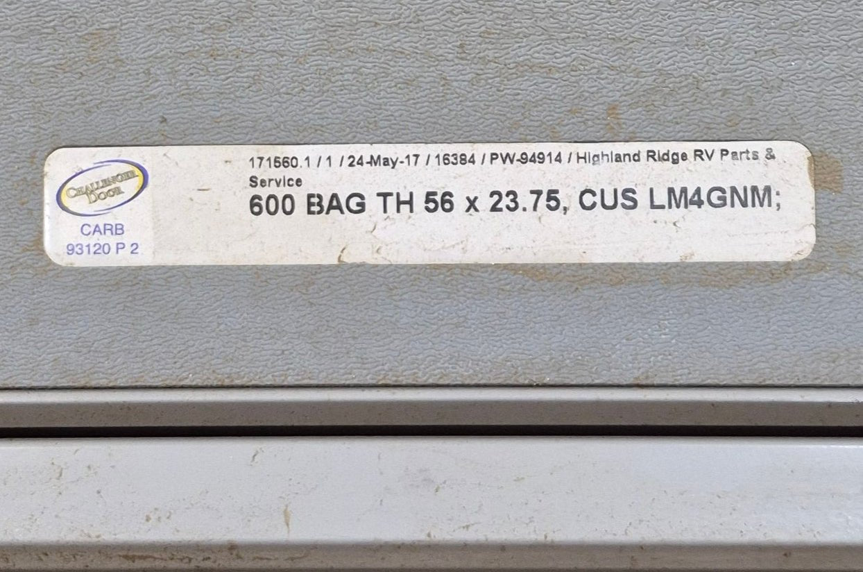 Used Radius Cargo Door 55 3/4" x 23 1/2" X 1 1/2" D - Young Farts RV Parts