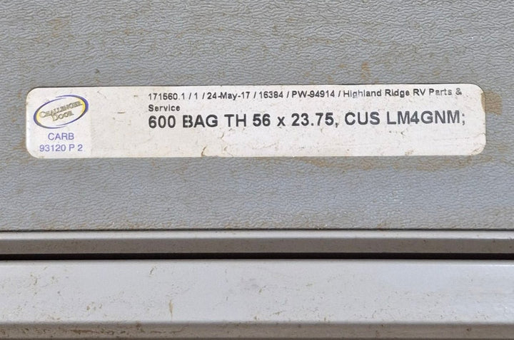 Used Radius Cargo Door 55 3/4" x 23 1/2" X 1 1/2" D - Young Farts RV Parts