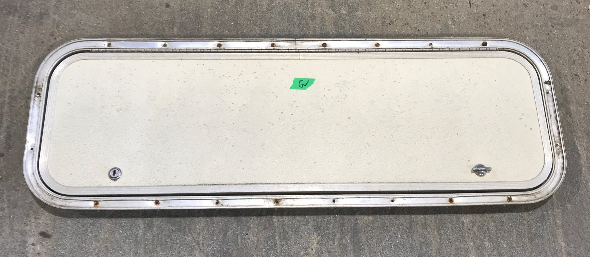 Used Radius Corner Cargo Door 35 1/2" W x 11" H x 3/4" D - Young Farts RV Parts