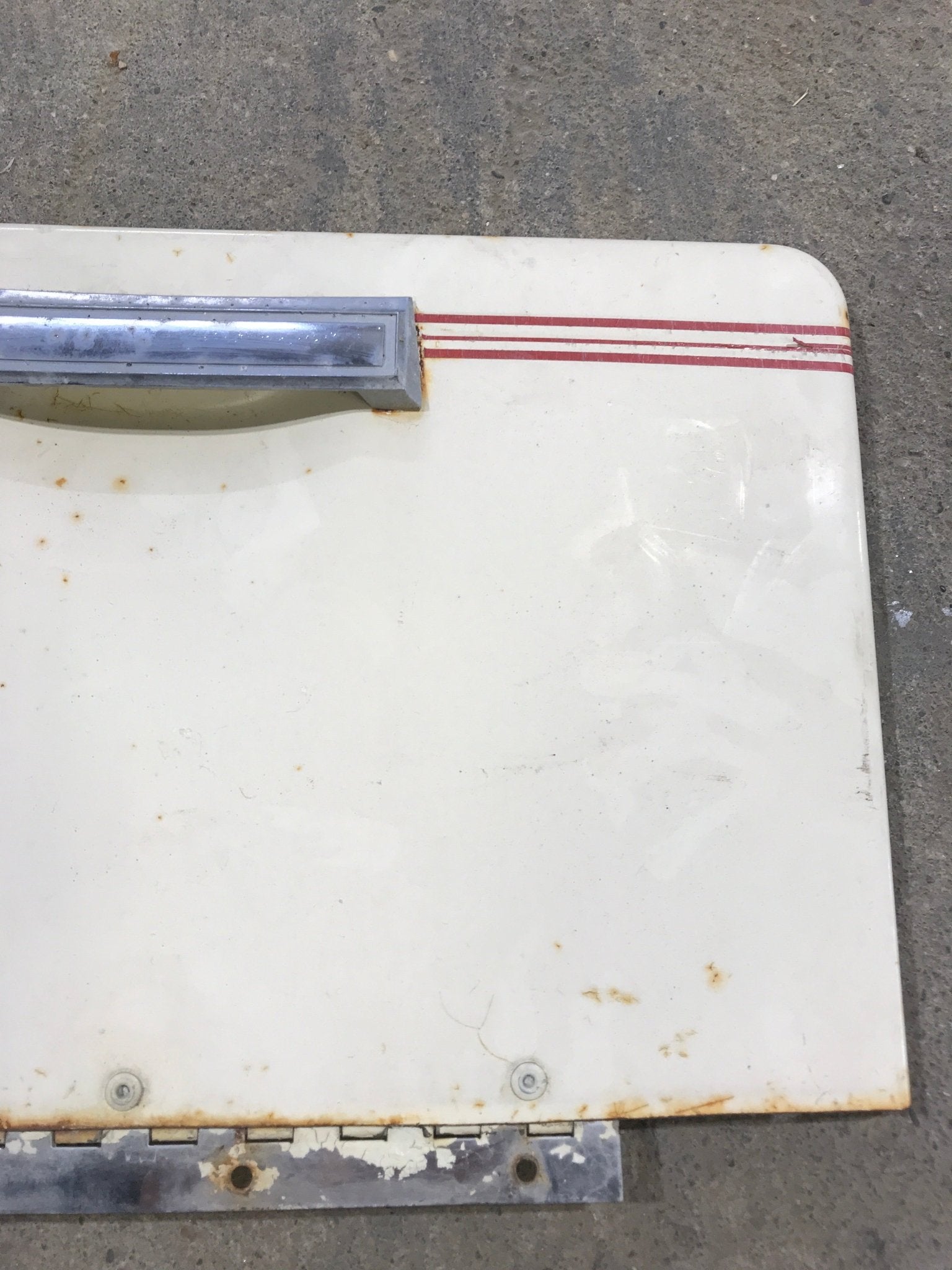 Used Radius Cornered Cargo / Access Door 18" x 11" x 1/4"D - Young Farts RV Parts