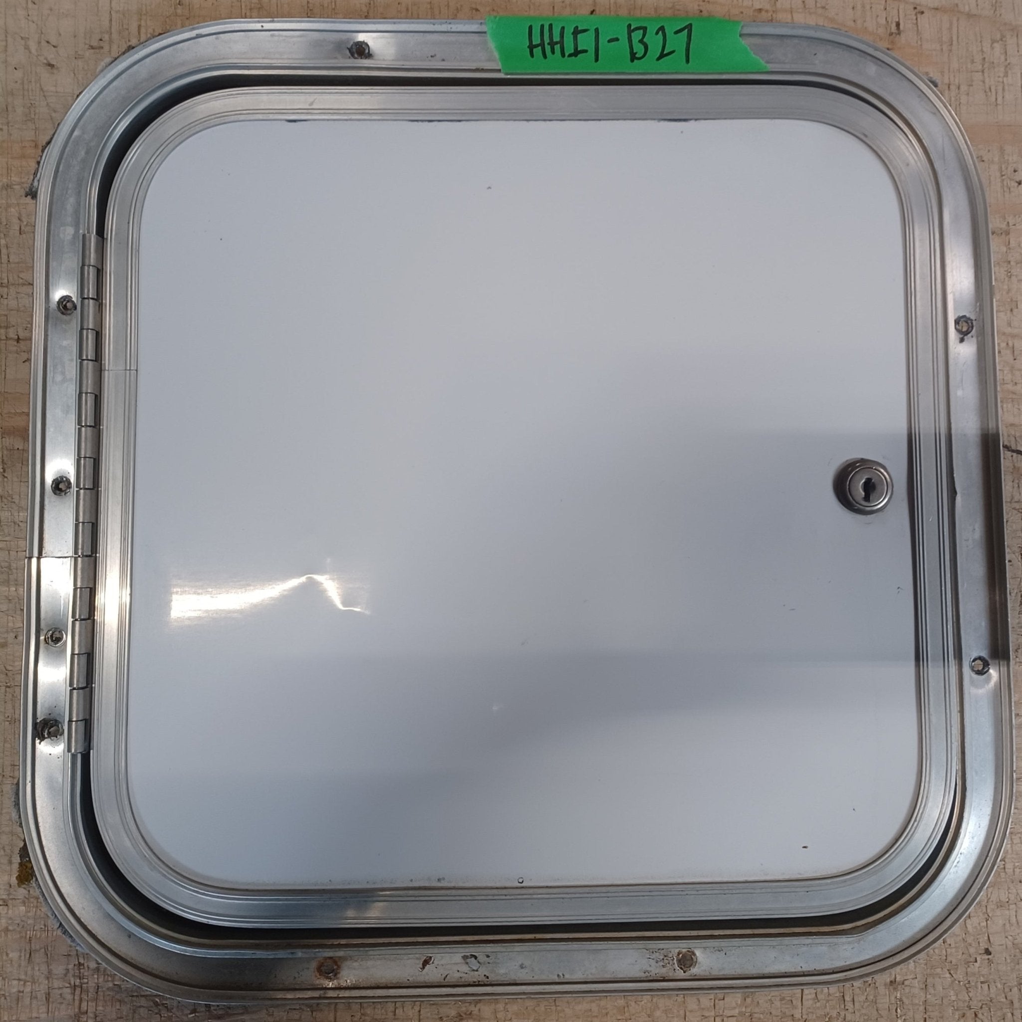 Used Radius Cornered Cargo Door 13 3/4" x 13 7/8" x 3/4" - Young Farts RV Parts