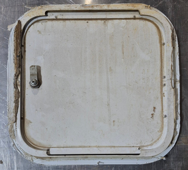 Used Radius Cornered Cargo Door 13 5/8" x 12 3/4" x 3/4" D - Young Farts RV Parts