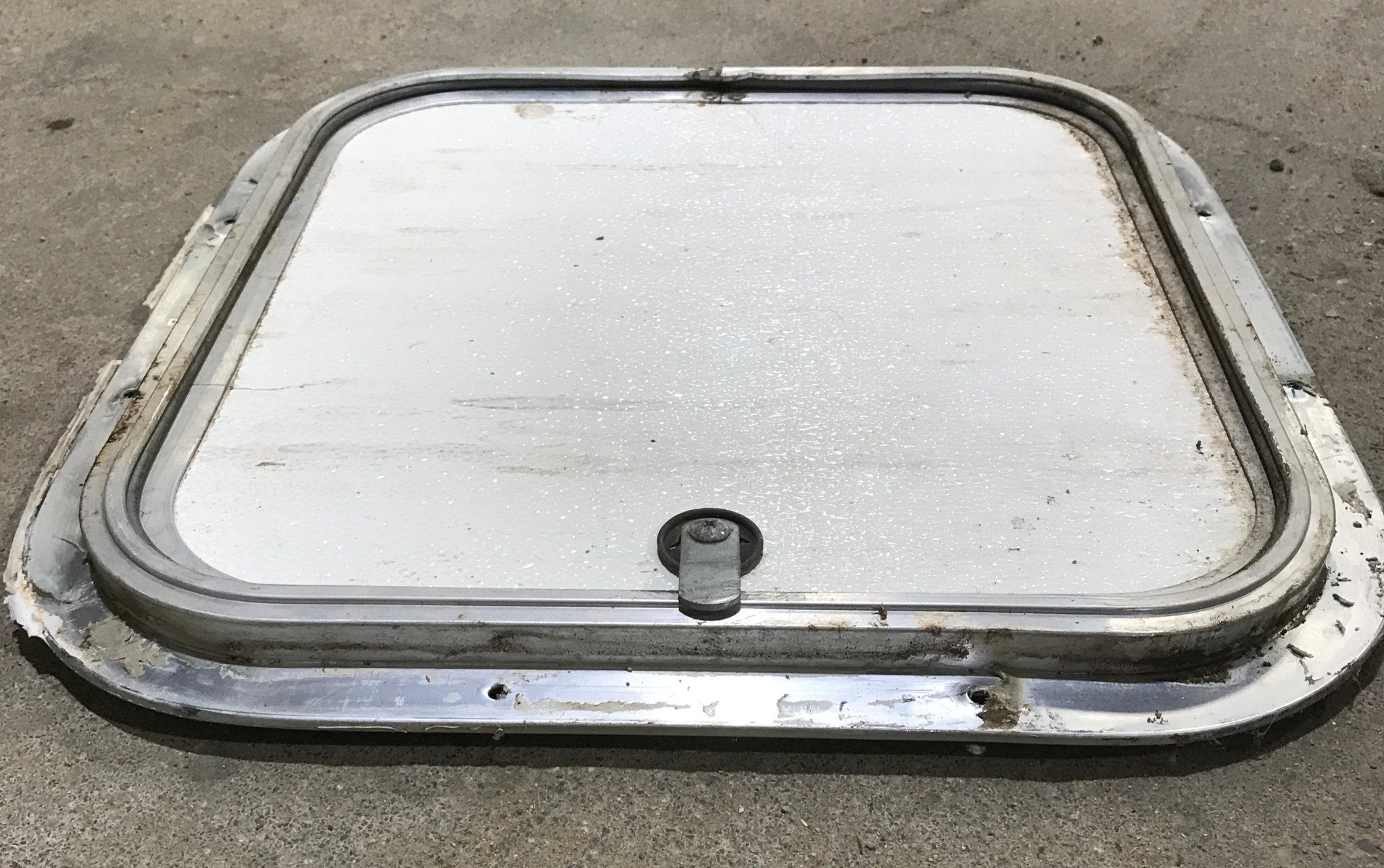 Used Radius Cornered Cargo Door 14 1/4" x 14" x 3/4"D - Young Farts RV Parts