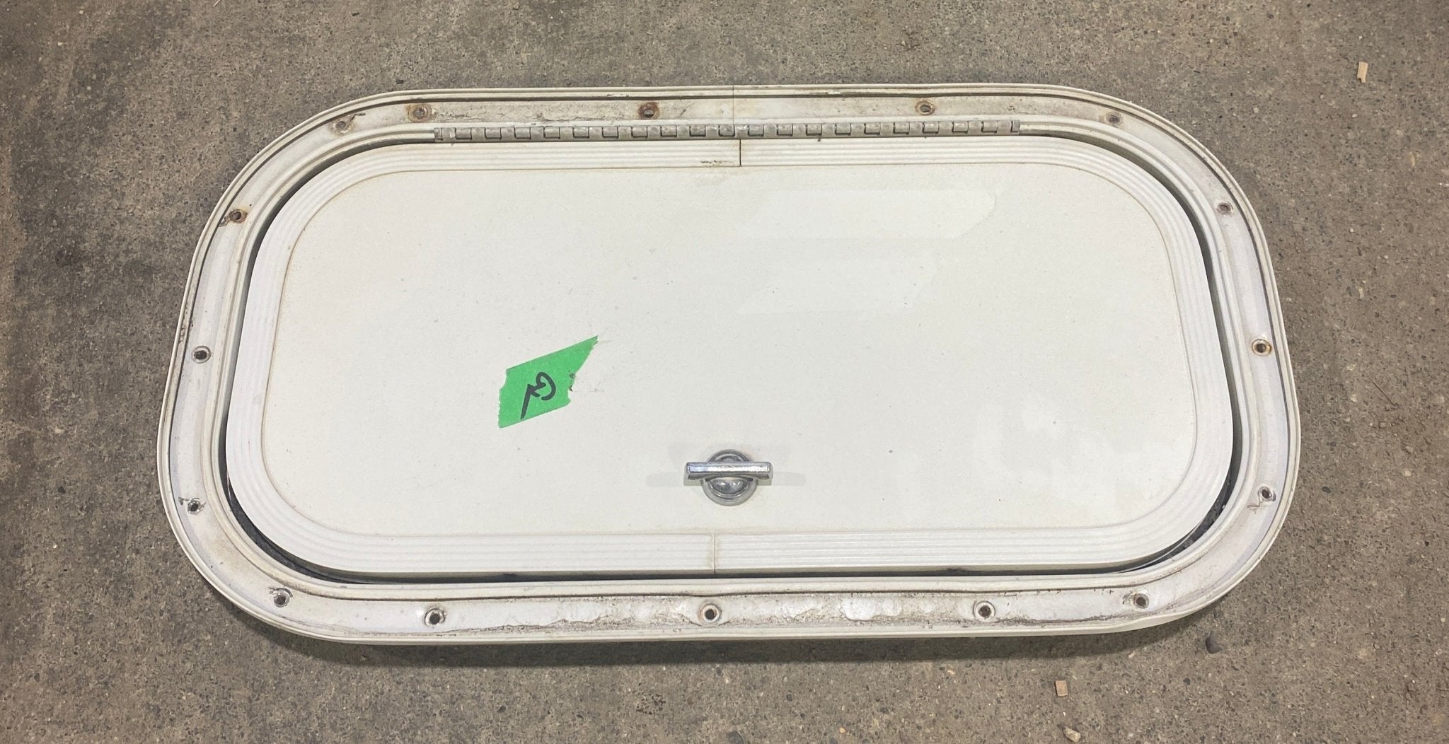Used Radius Cornered Cargo Door 15 1/2" W x 7 1/2" H x 1/2" D - Young Farts RV Parts