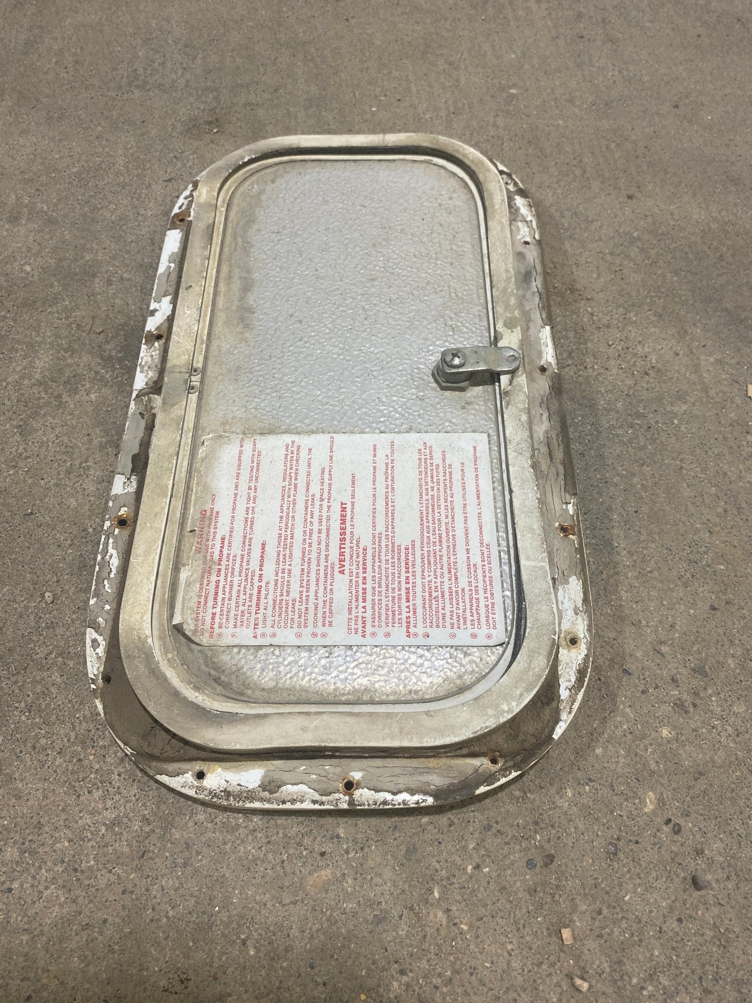 Used Radius Cornered Cargo Door 15 1/2" W x 7 1/2" H x 1/2" D - Young Farts RV Parts