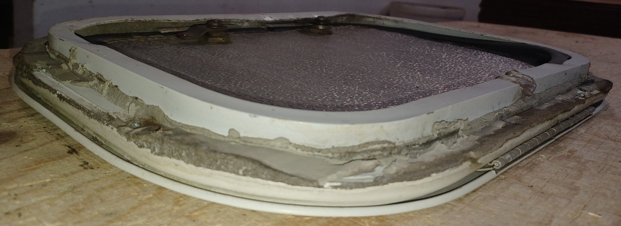 Used Radius Cornered Cargo Door 15 3/4" x 10 1/2" x 5/8 "D - Young Farts RV Parts