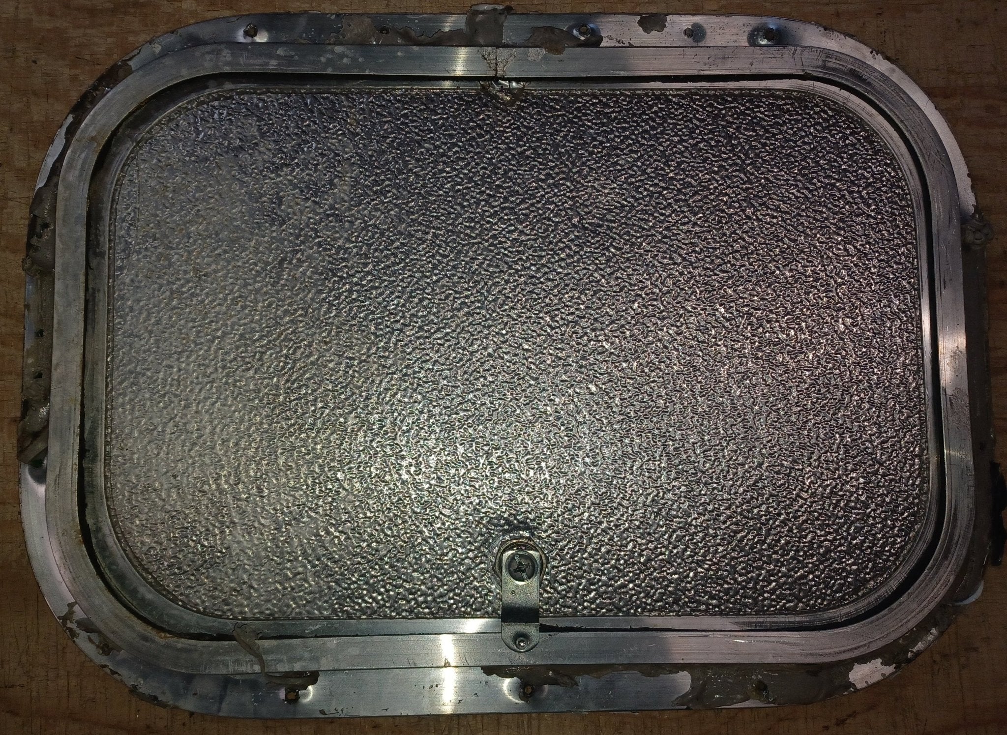 Used Radius Cornered Cargo Door 15 3/4" x 10 3/4" x 5/8" - Young Farts RV Parts