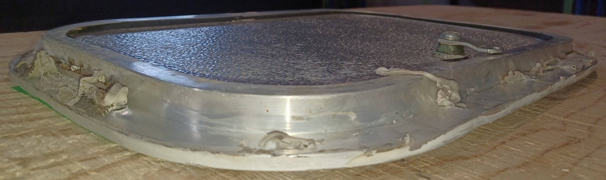 Used Radius Cornered Cargo Door 15 3/4" x 10 3/4" x 5/8" - Young Farts RV Parts