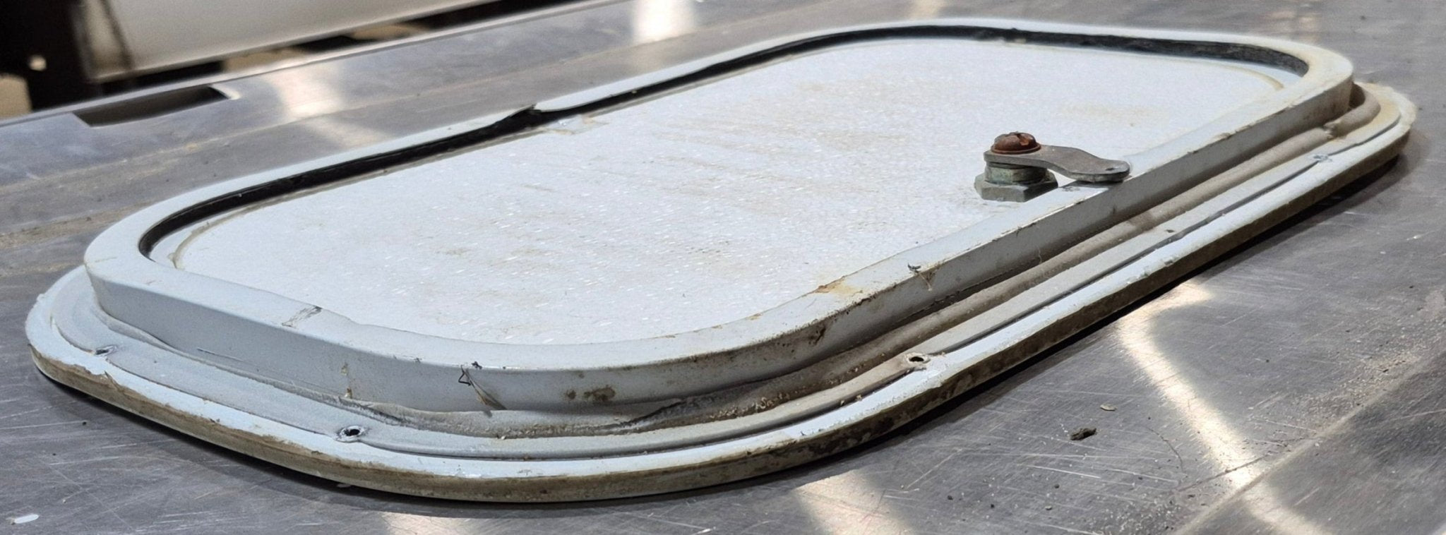 Used Radius Cornered Cargo Door 15 3/4" x 9 7/8" x 1/2" - Young Farts RV Parts