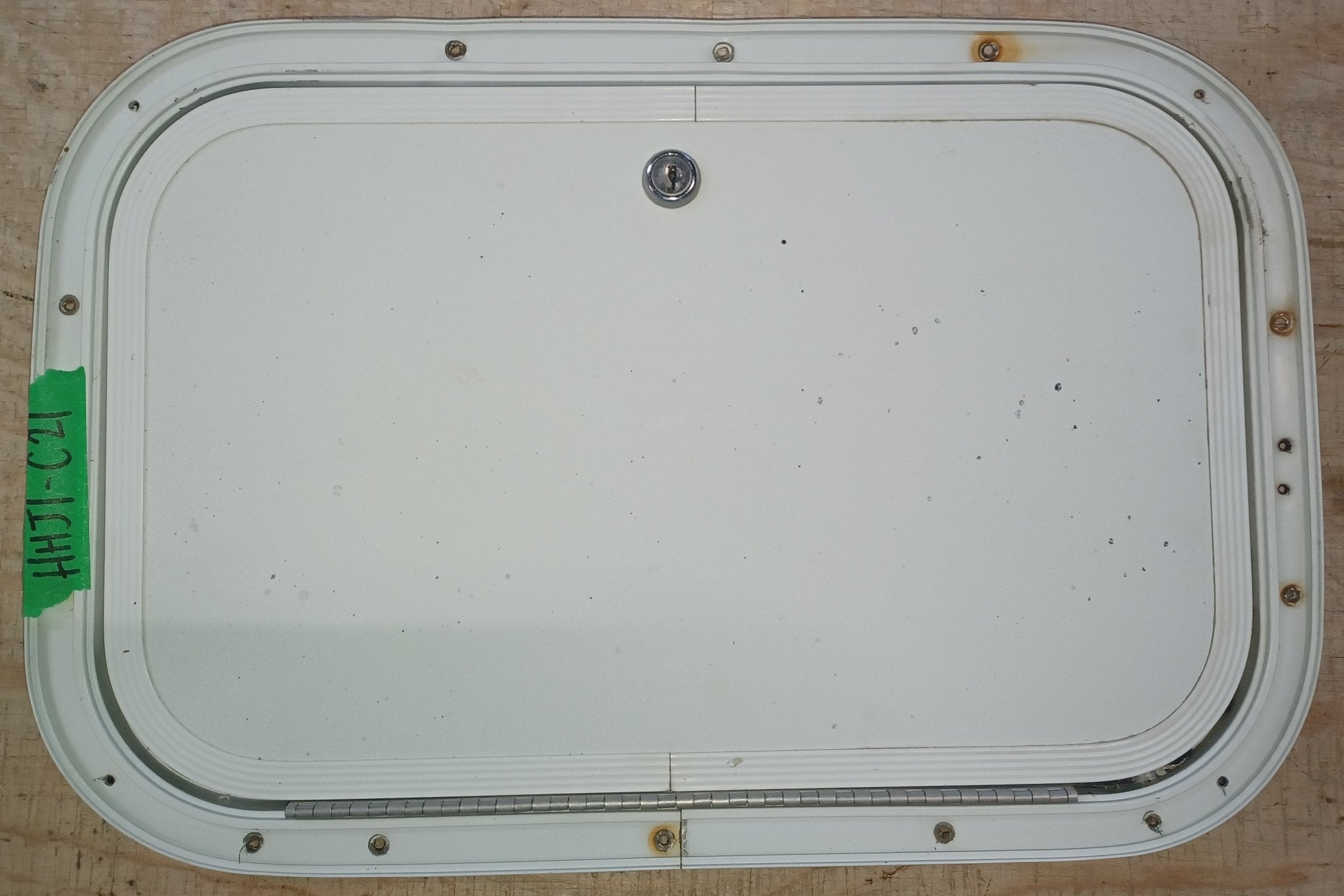 Used Radius Cornered Cargo Door 16 3/4" x 10 1/2" x 5/8 "D - Young Farts RV Parts