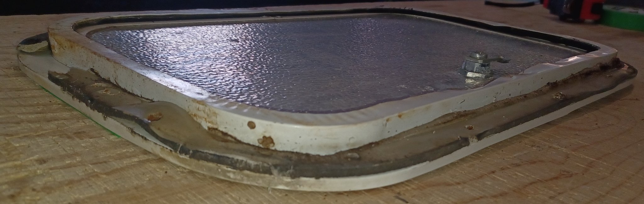 Used Radius Cornered Cargo Door 16 3/4" x 10 5/8" x 5/8 "D - Young Farts RV Parts