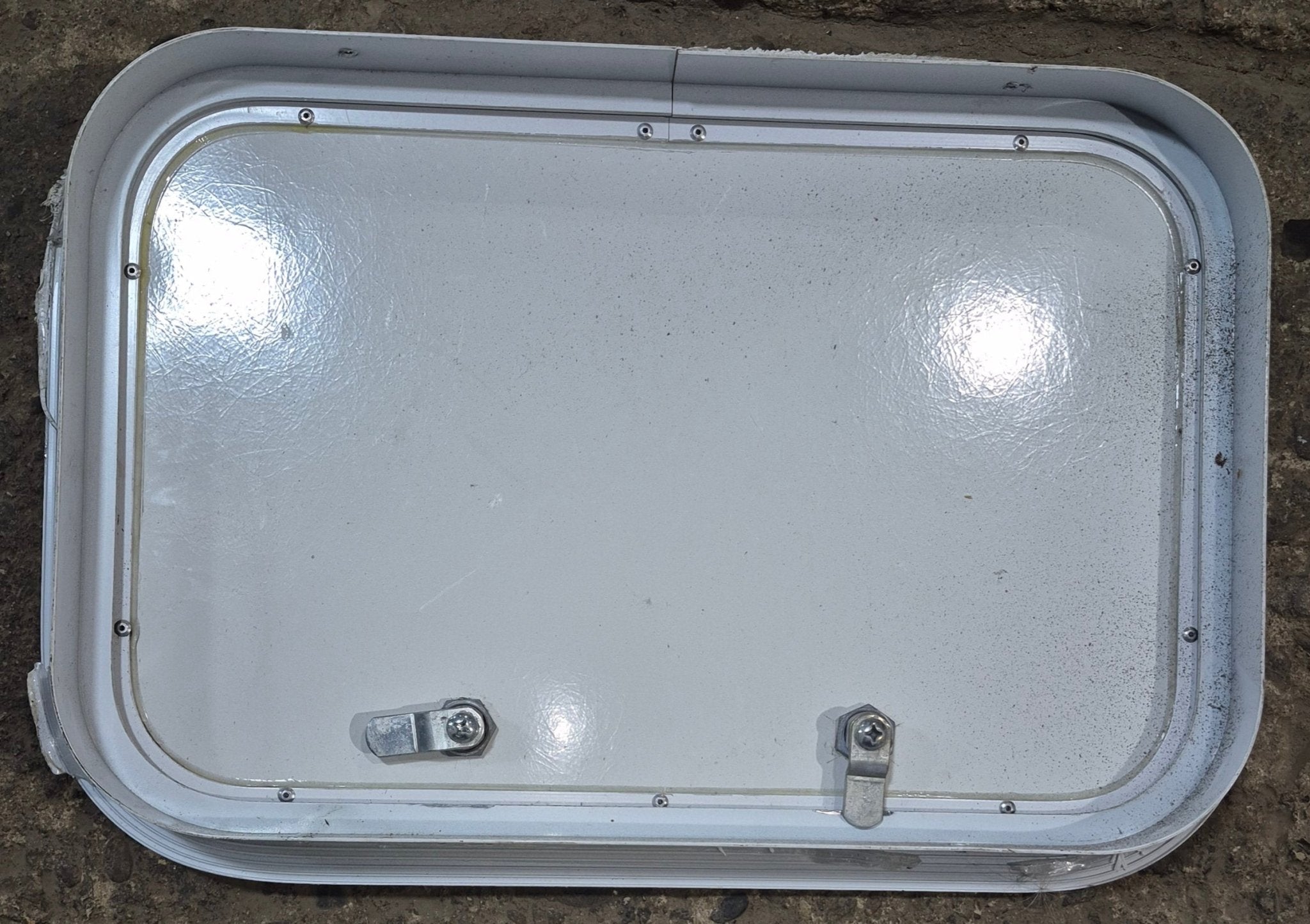 Used Radius Cornered Cargo Door 17 3/4" x 11 7/8" x 1 3/4" D - Young Farts RV Parts