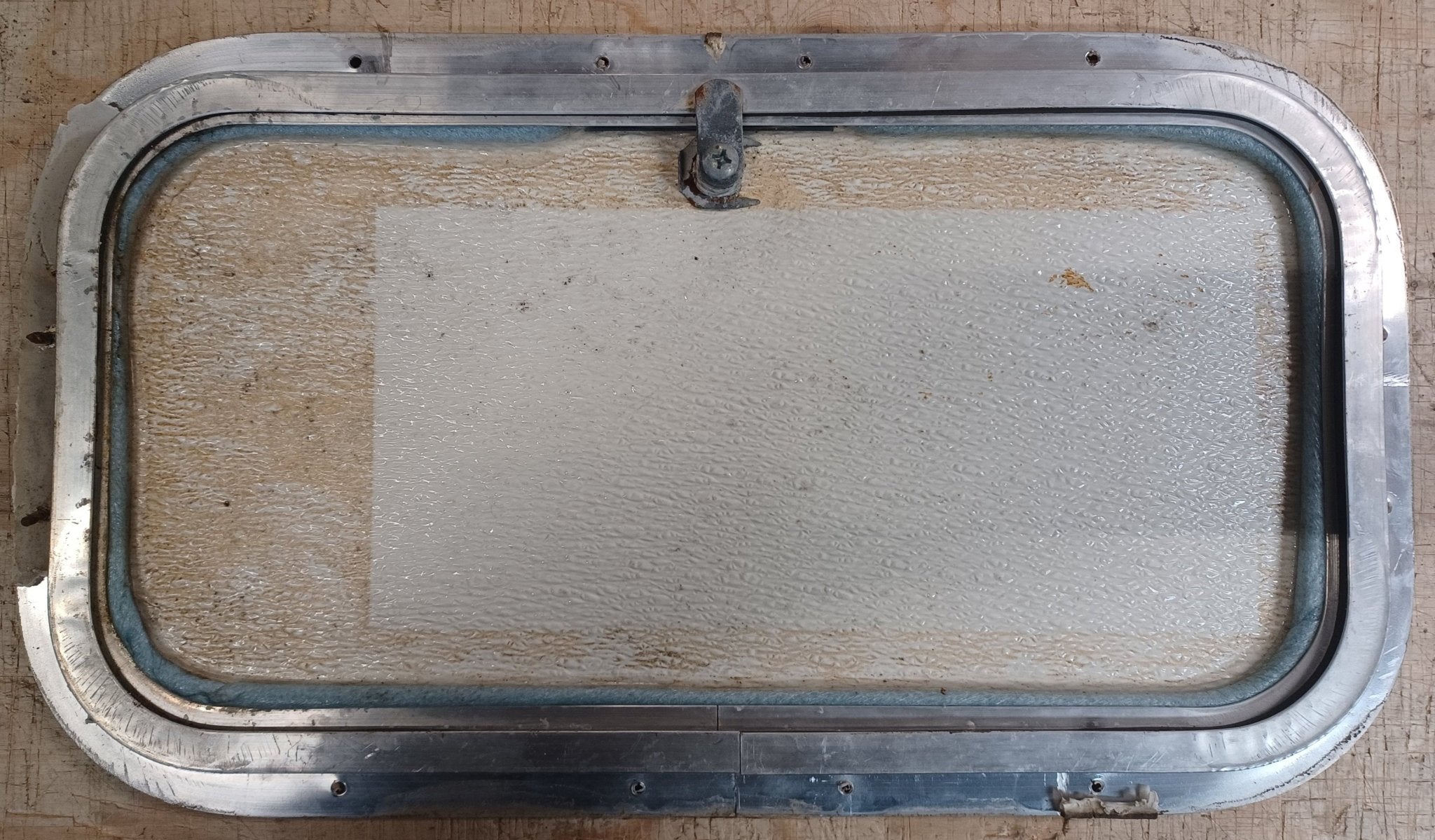 Used Radius Cornered Cargo Door 17 3/4" x 9 3/8" x 5/8"D - Young Farts RV Parts