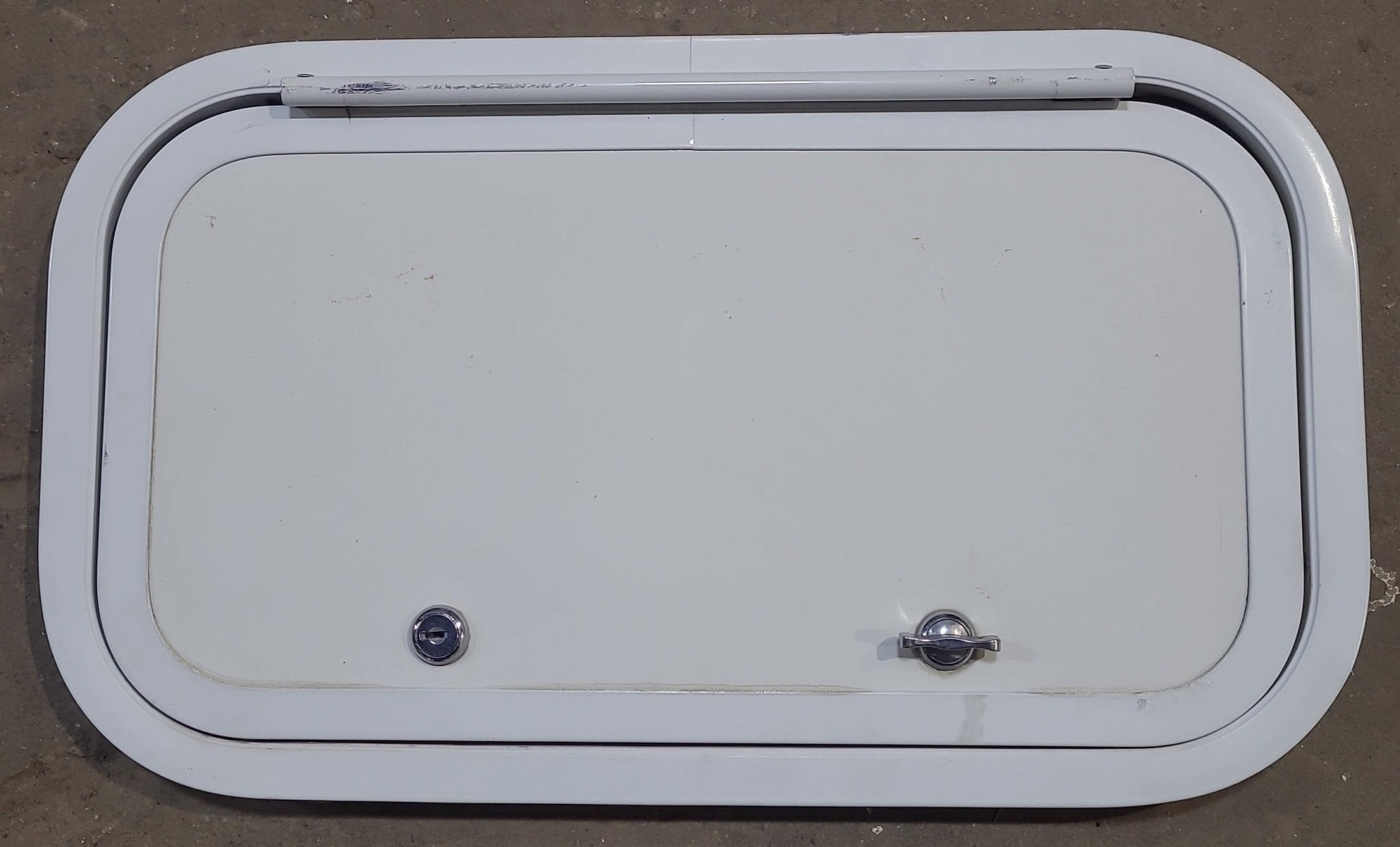 Used Radius Cornered Cargo Door 18" x 10" x 3/4" D - Young Farts RV Parts