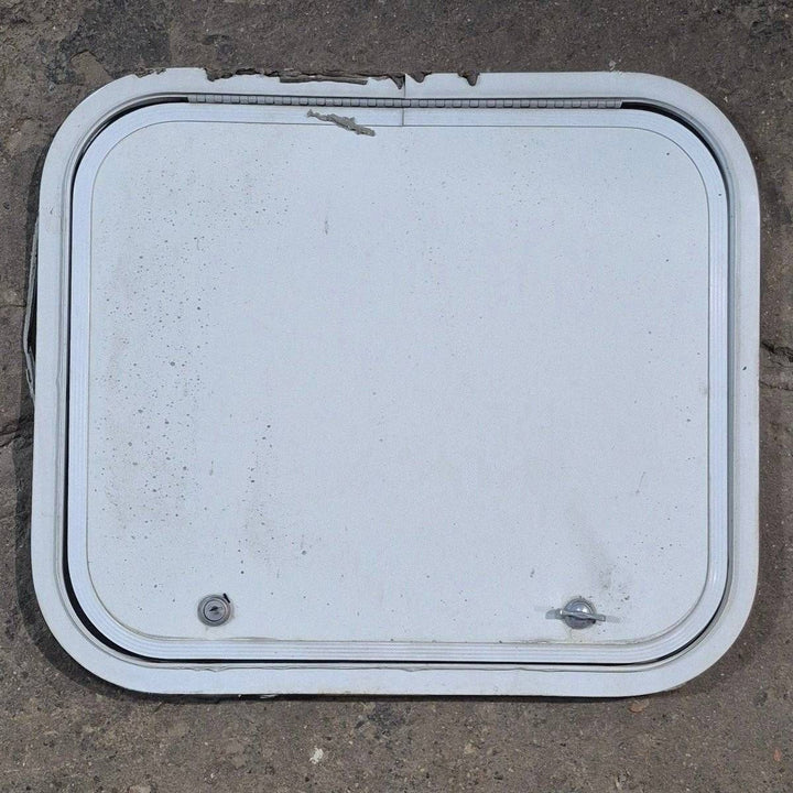 Used Radius Cornered Cargo Door - 19 1/2" X 16 3/4" X 1/2" - Young Farts RV Parts