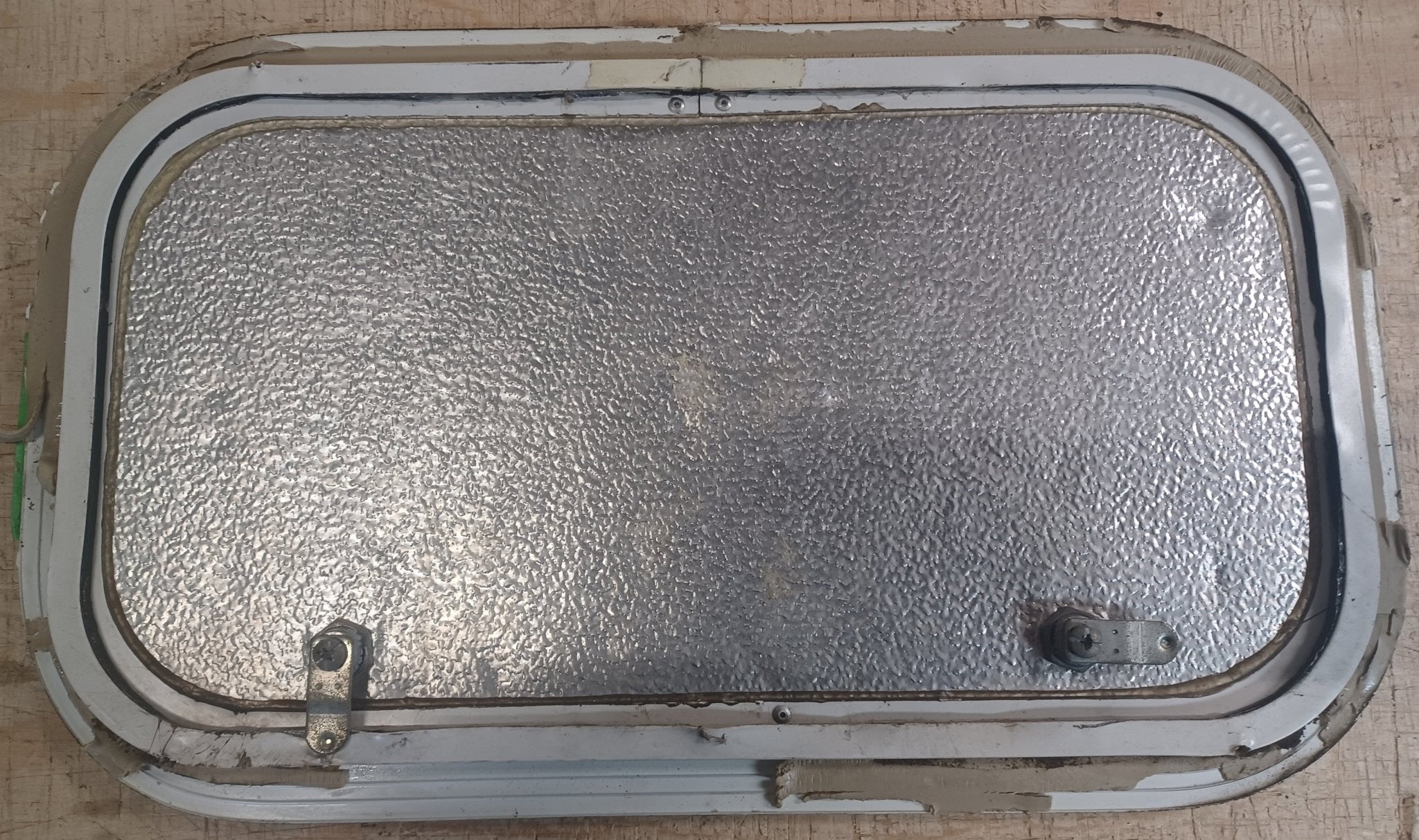 Used Radius Cornered Cargo Door 19 3/4" x 10 3/4" x 5/8"D - Young Farts RV Parts