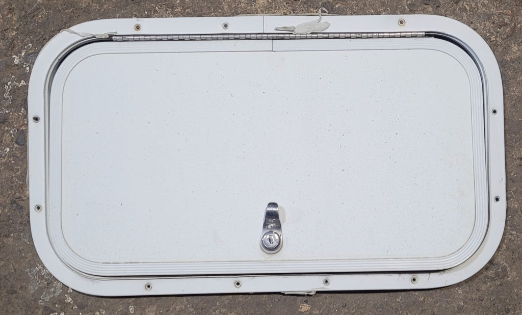 Used Radius Cornered Cargo Door 19 3/4" x 10 7/8" x 1/2"D - Young Farts RV Parts