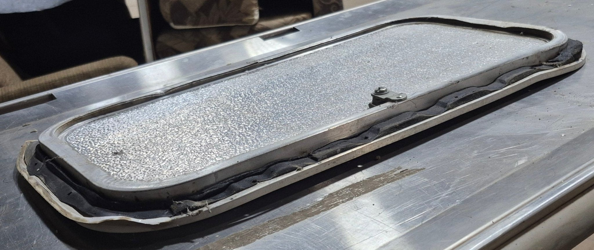 Used Radius Cornered Cargo Door 19 3/4" x 10 7/8" x 5/8"D - Young Farts RV Parts