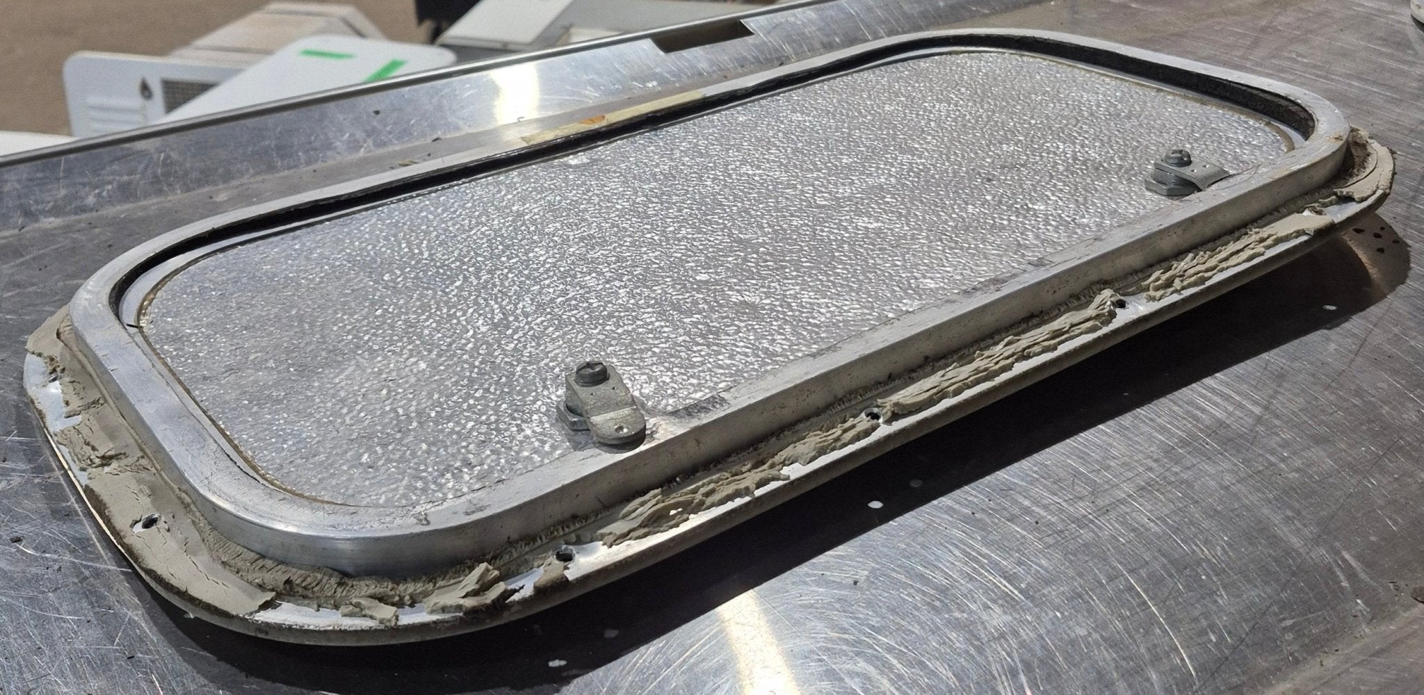 Used Radius Cornered Cargo Door 19 7/8" x 10 5/8" x 1/2" D - Young Farts RV Parts