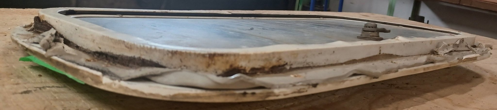 Used Radius Cornered Cargo Door 19 7/8" x 9 1/2" x 5/8"D - Young Farts RV Parts