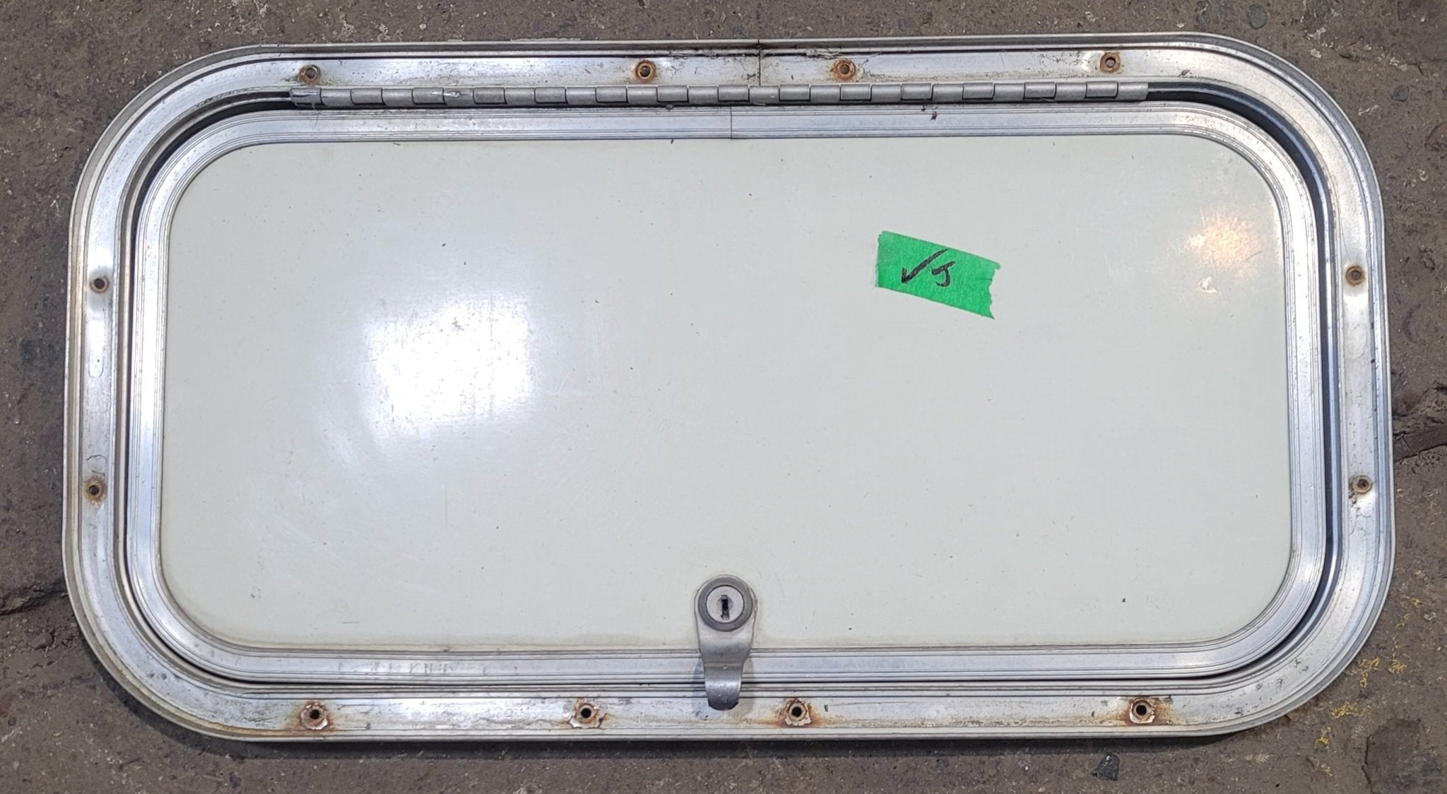 Used Radius Cornered Cargo Door 19 7/8" x 9 7/8" x 3/4" D - Young Farts RV Parts