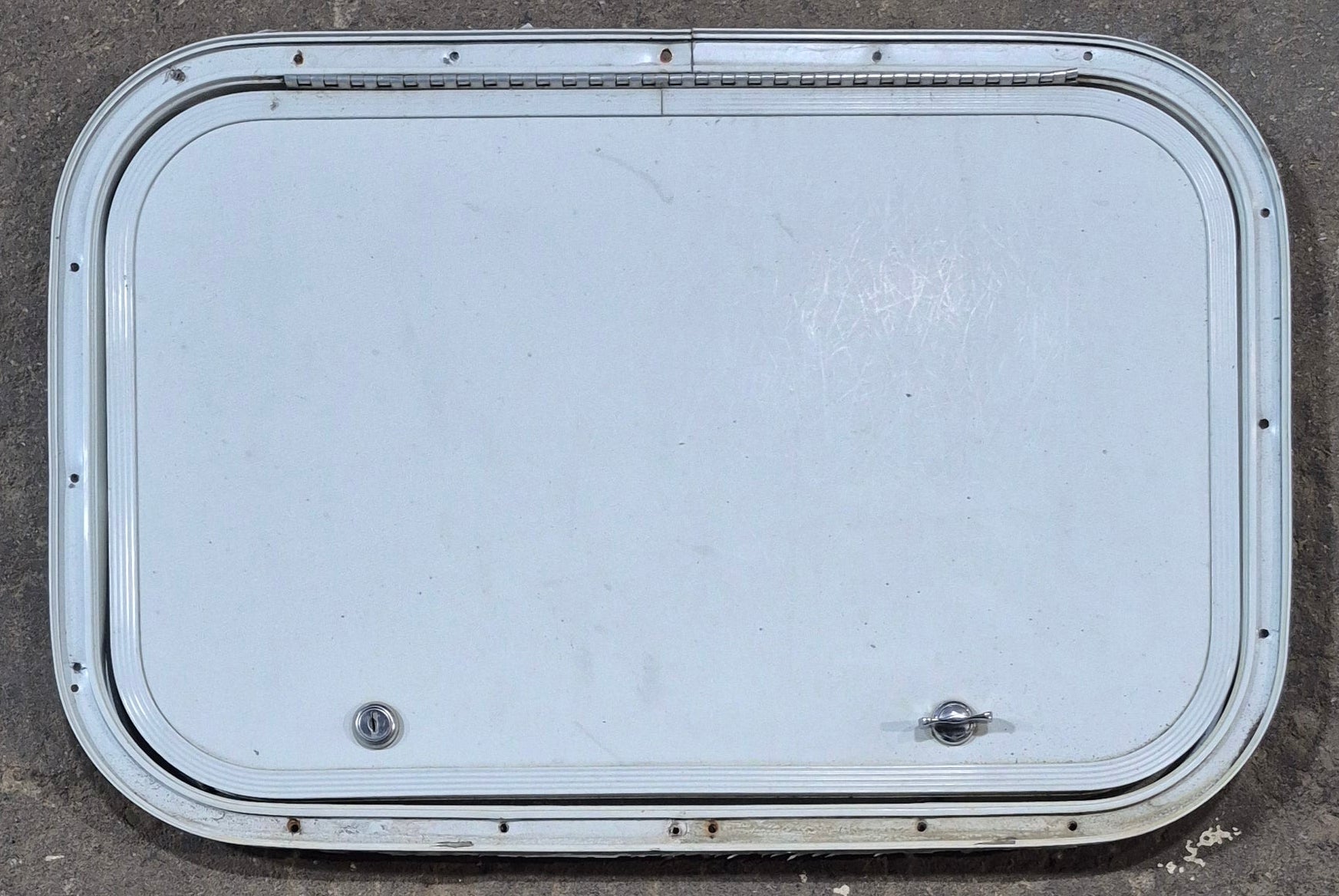 Used Radius Cornered Cargo Door 21 3/4" x 13 7/8" x 1/2" D - Young Farts RV Parts