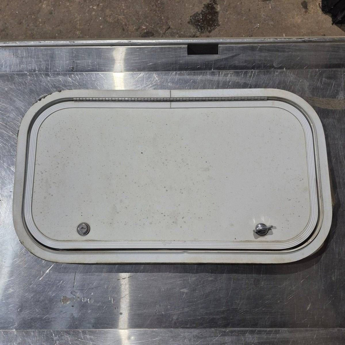 Used Radius Cornered Cargo Door - 21 7/8" X 11 3/4" X 1/2" - Young Farts RV Parts