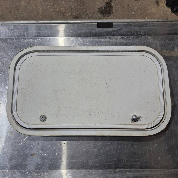 Used Radius Cornered Cargo Door - 21 7/8" X 11 3/4" X 1/2" - Young Farts RV Parts