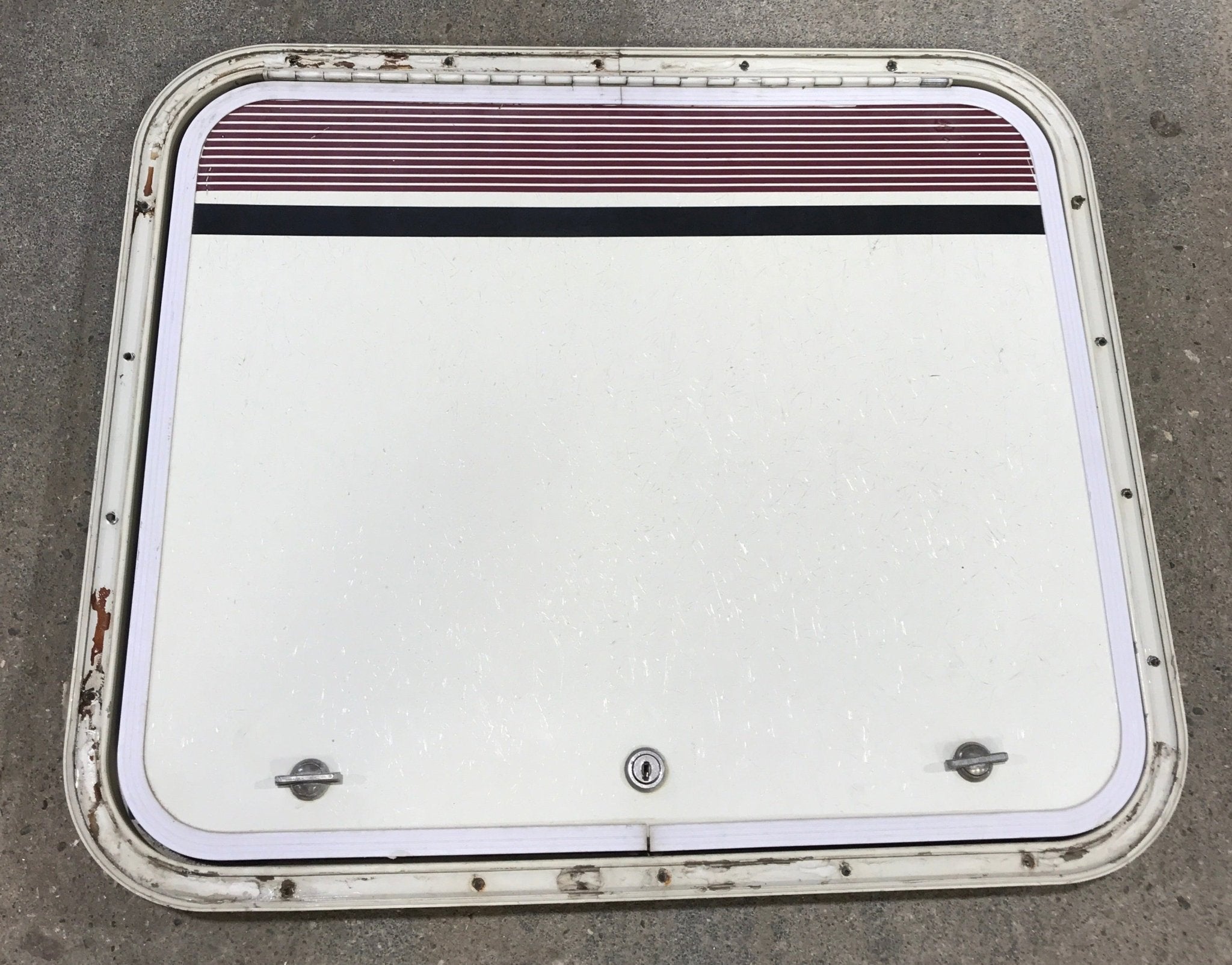 Used Radius Cornered Cargo Door 23 1/4" x 19 1/2" x 3/4"D - Young Farts RV Parts