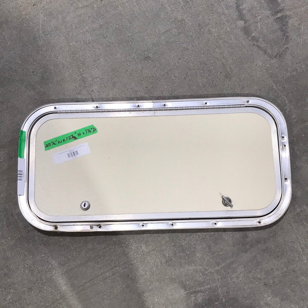 Used Radius Cornered Cargo Door 23 3/4" W x 10 3/4" H x 3/4 "D - Young Farts RV Parts