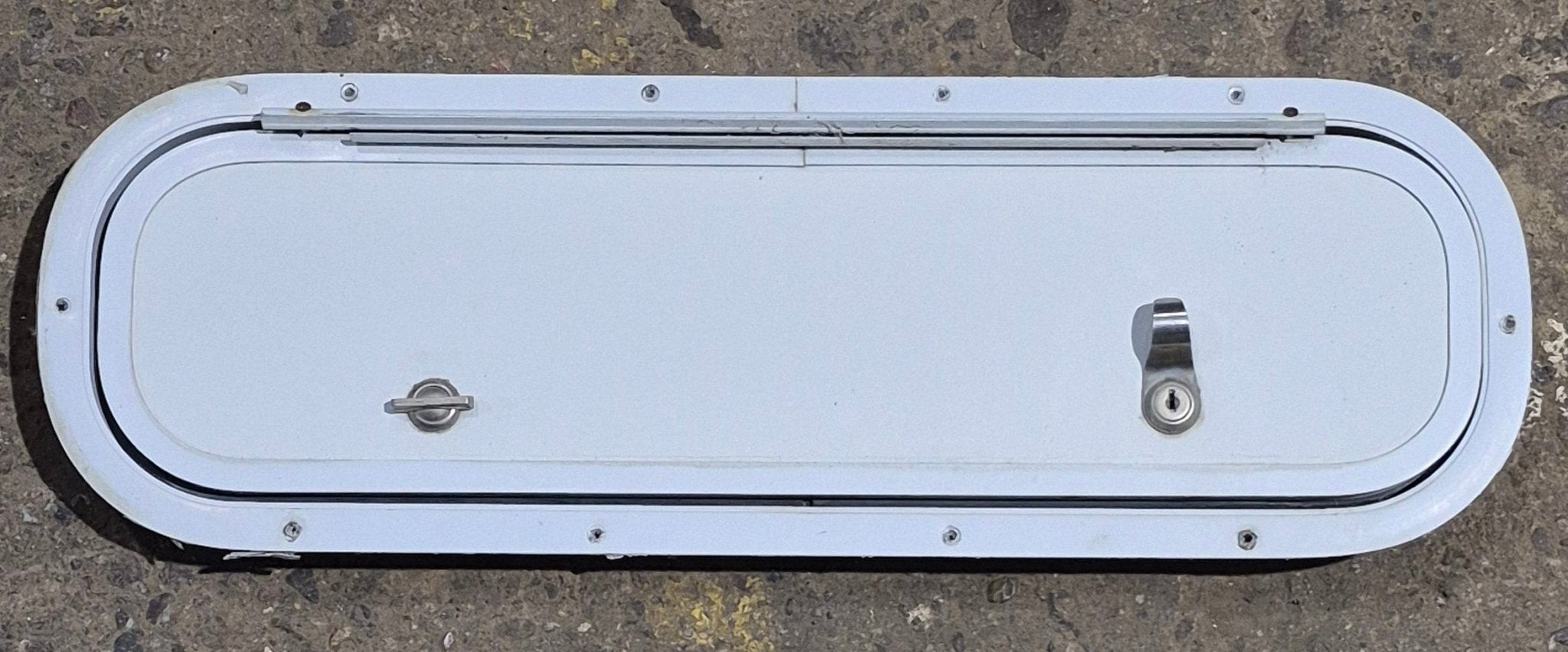 Used Radius Cornered Cargo Door 23 3/4" x 6 3/4" x 1 3/4" - Young Farts RV Parts