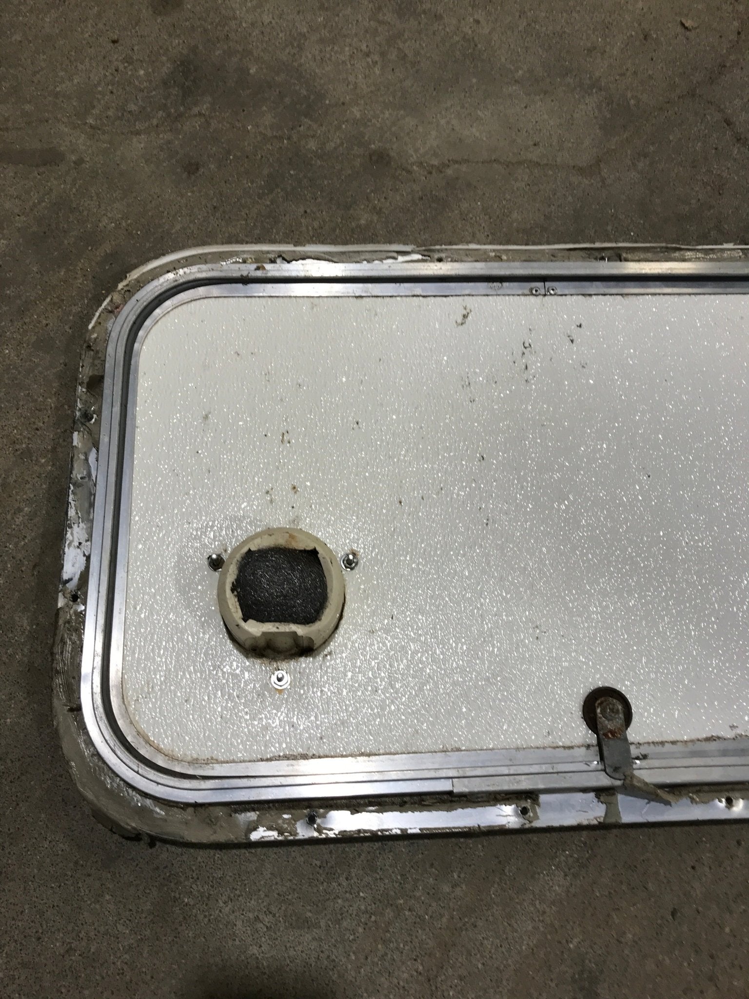 Used Radius Cornered Cargo Door 24" x 14" x 3/4"D - Young Farts RV Parts