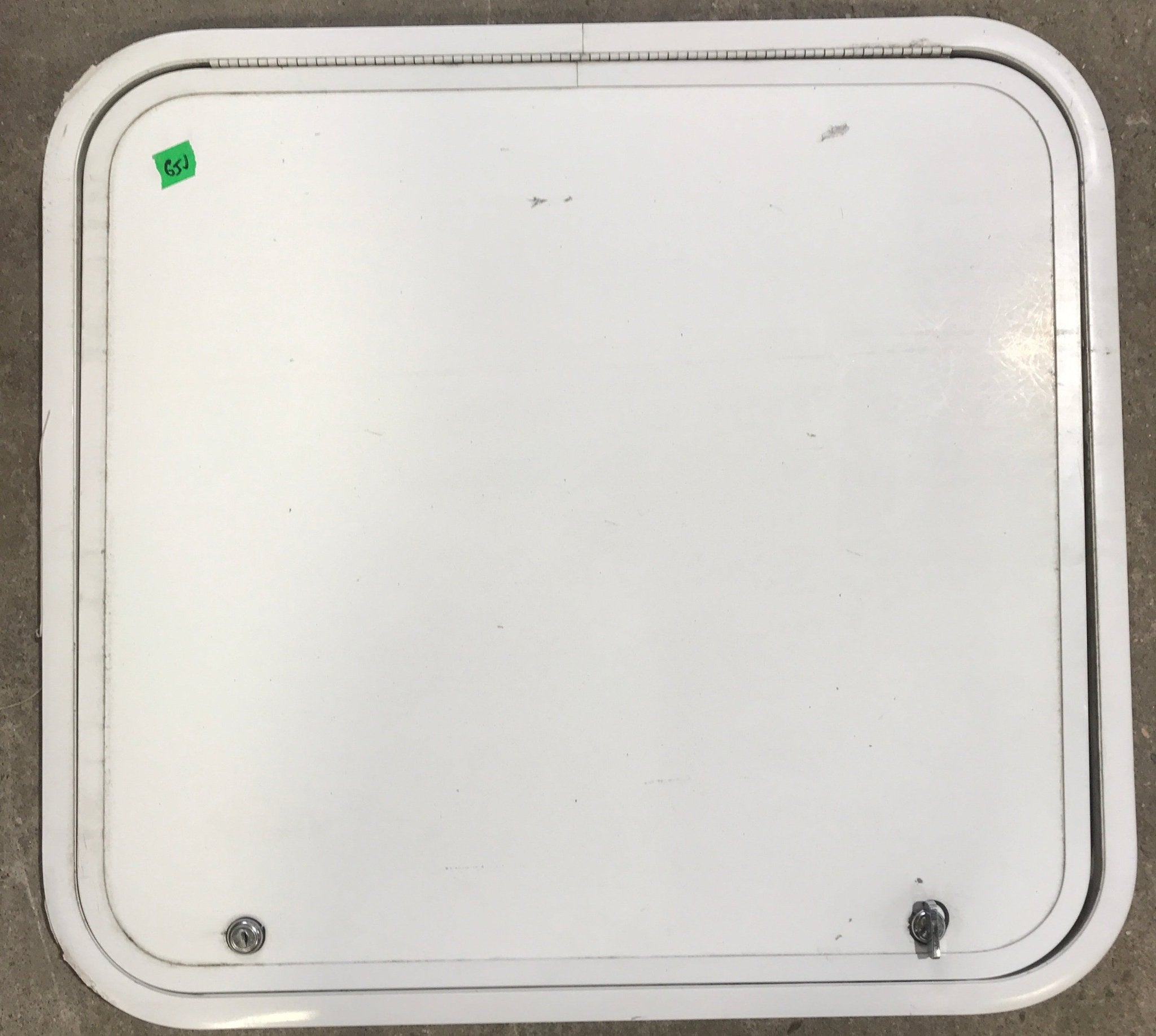 Used Radius Cornered Cargo Door 25 3/4" W x 23 3/4" H x 1" D - Young Farts RV Parts