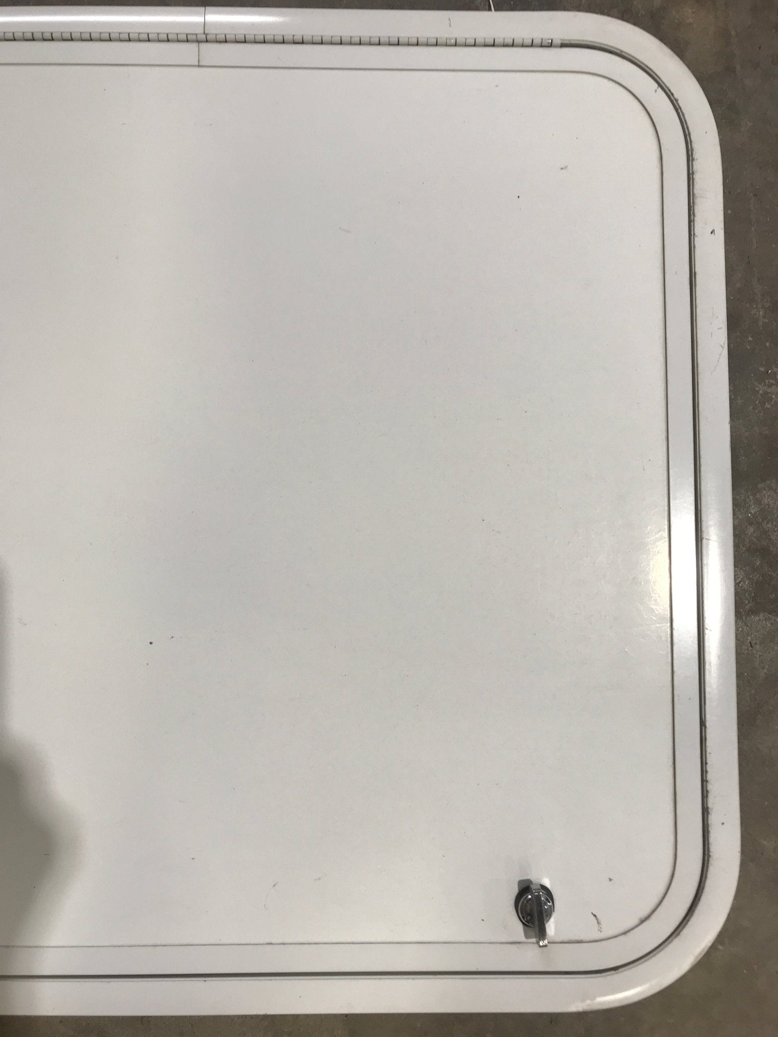 Used Radius Cornered Cargo Door 25 3/4" W x 23 3/4" H x 1" D - Young Farts RV Parts