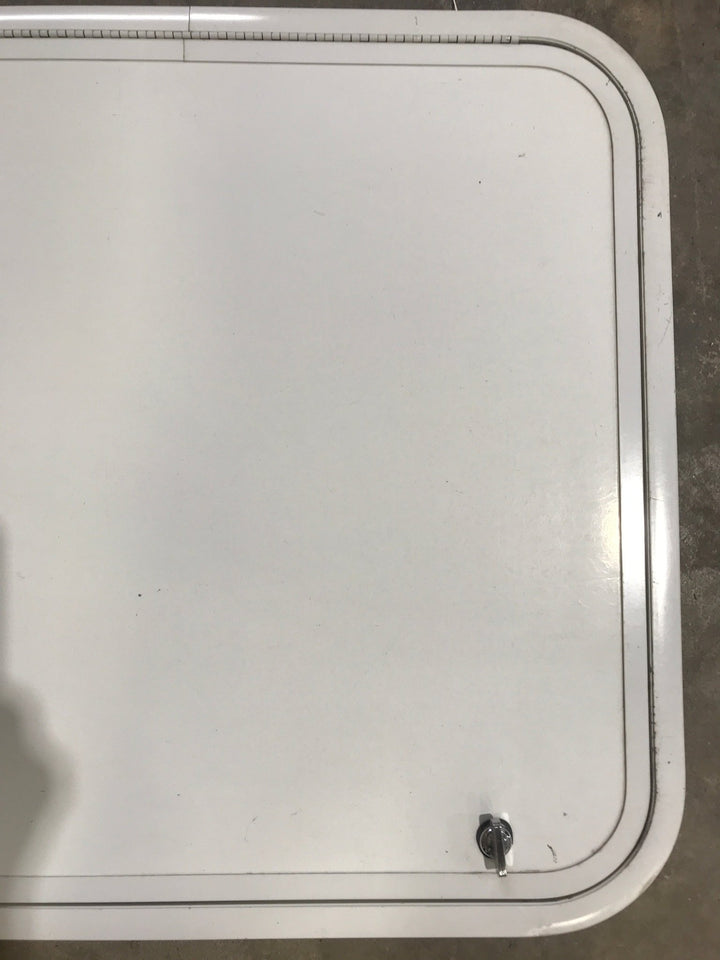 Used Radius Cornered Cargo Door 25 3/4" W x 23 3/4" H x 1" D - Young Farts RV Parts